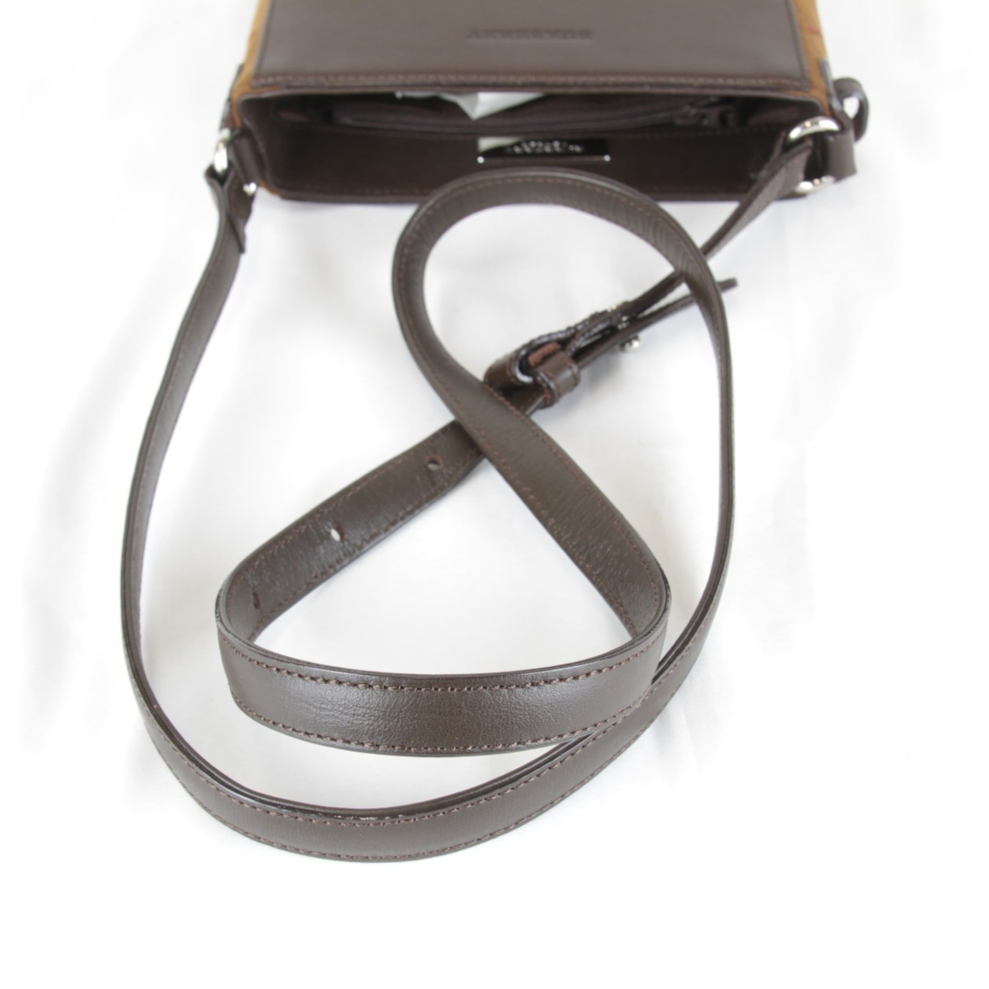 Burberry Brown Leather Suede Shoulder Bag (Pre-Owned)