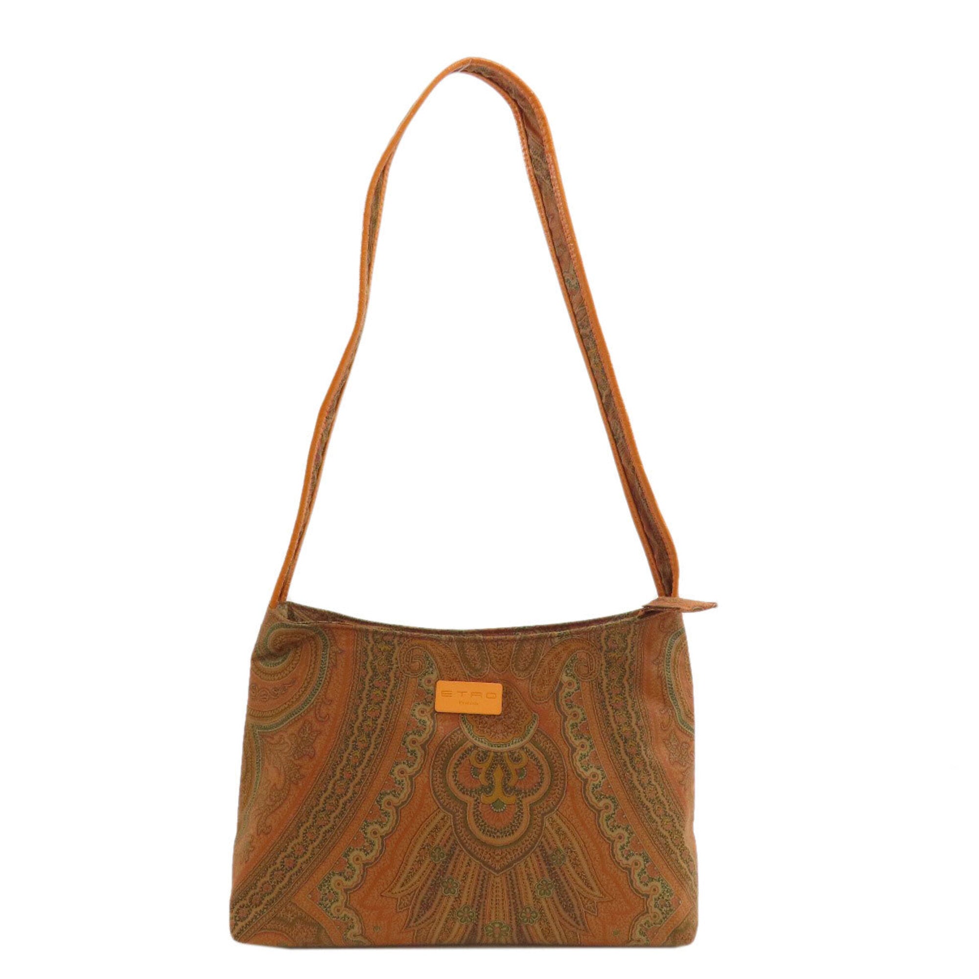 Etro Brown Orange Nylon Shoulder Bag (Pre-Owned)