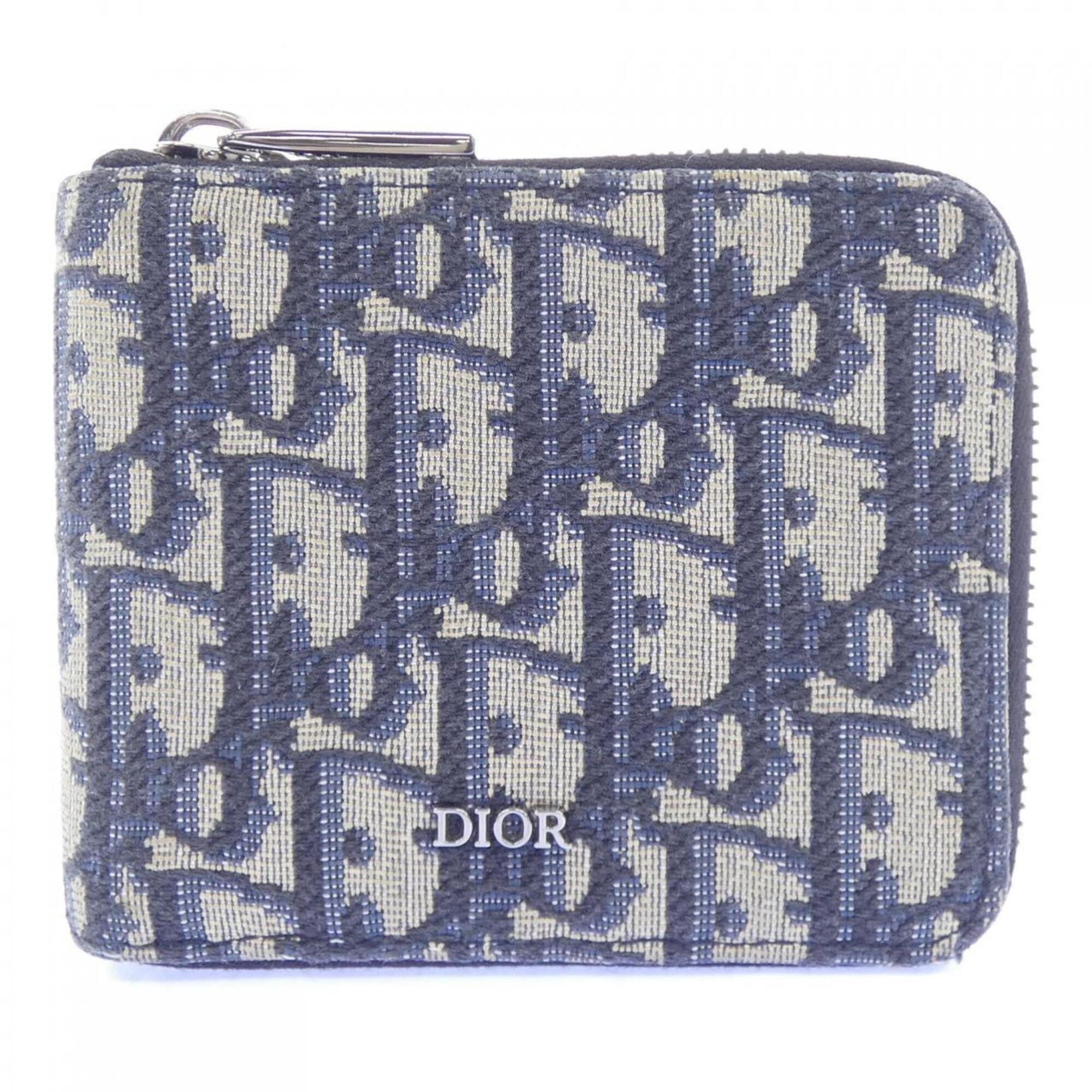 Christian Dior Beige Navy Bill Wallet (Bi-Fold) (Pre-Owned)