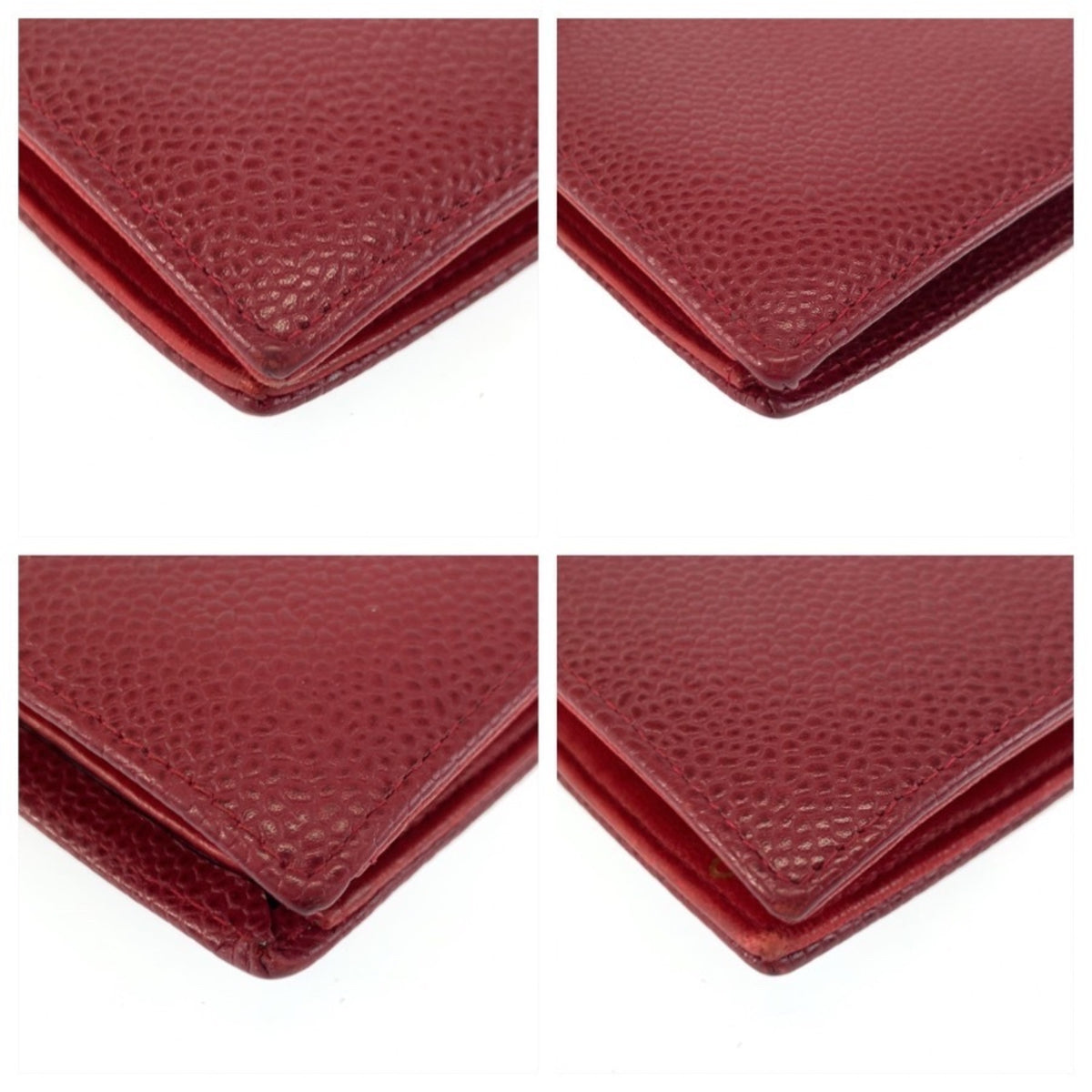 Chanel Wine Leather Wallet (Bi-Fold) (Pre-Owned)