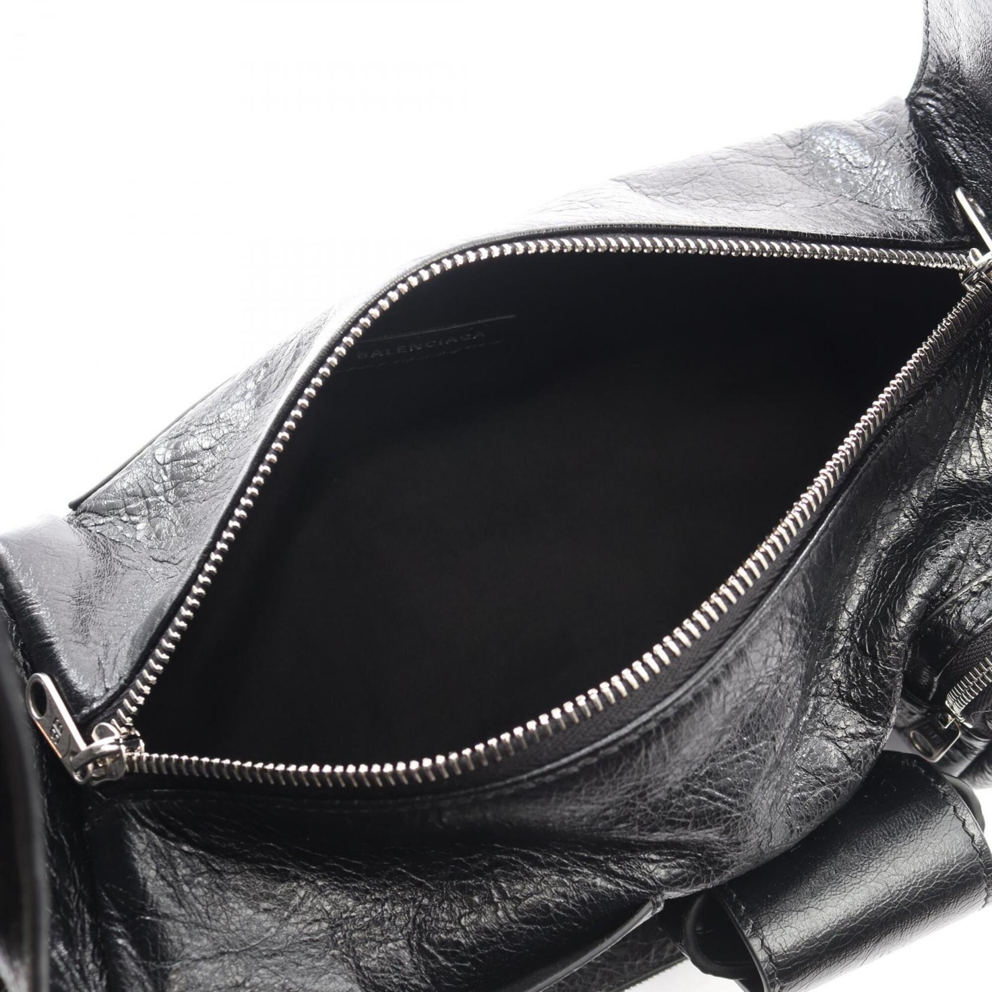 Balenciaga Black Leather Handbag Shoulder Bag (Pre-Owned)