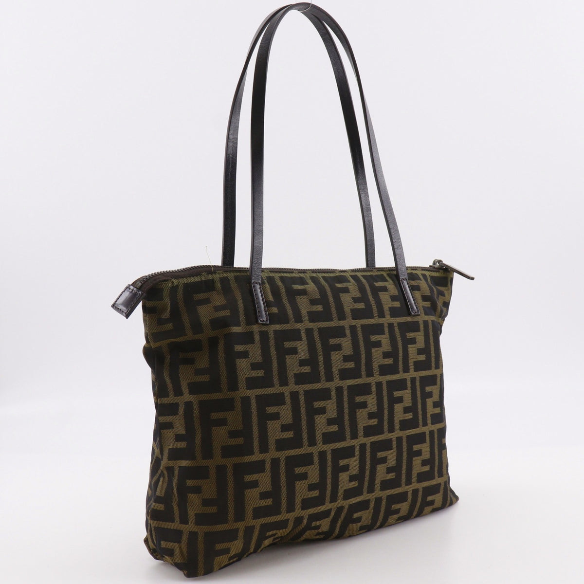 Fendi Zucca Brown Nylon Canvas Tote Bag (Pre-Owned)