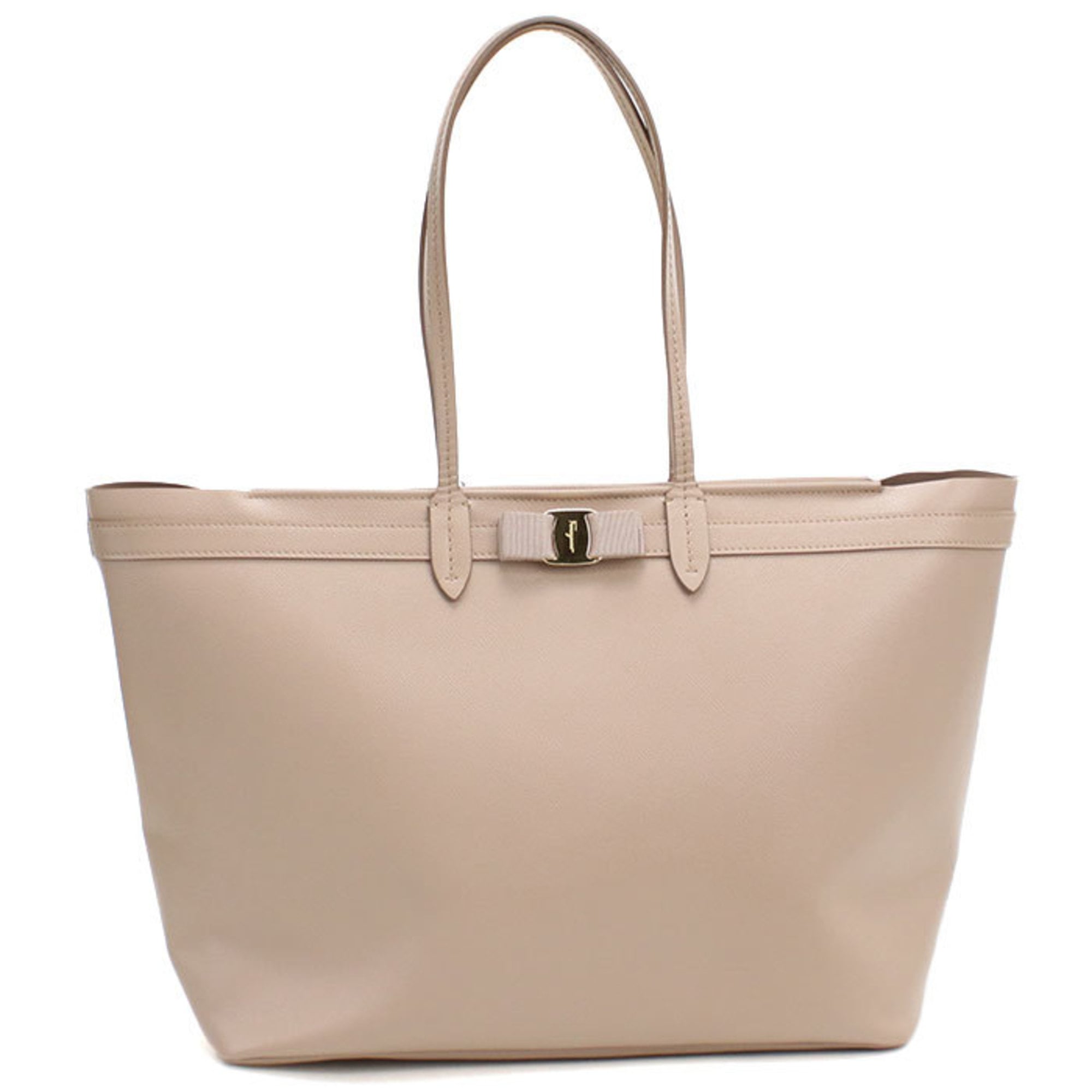 Salvatore Ferragamo Beige Leather Tote Bag (Pre-Owned)