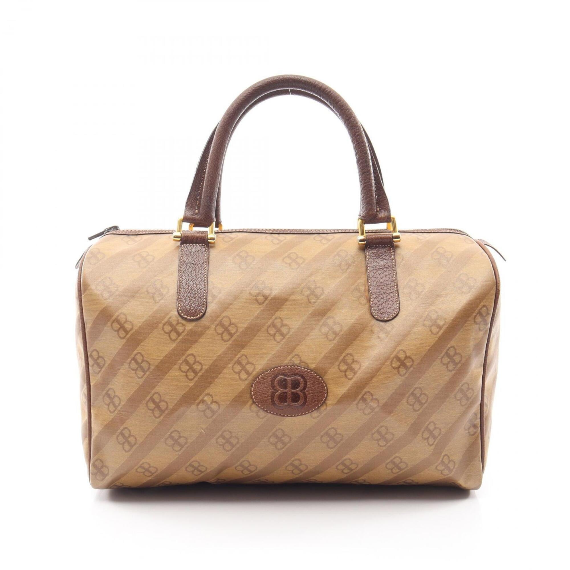Balenciaga Beige Brown Leather Coated Canvas Handbag Tote Bag (Pre-Owned)