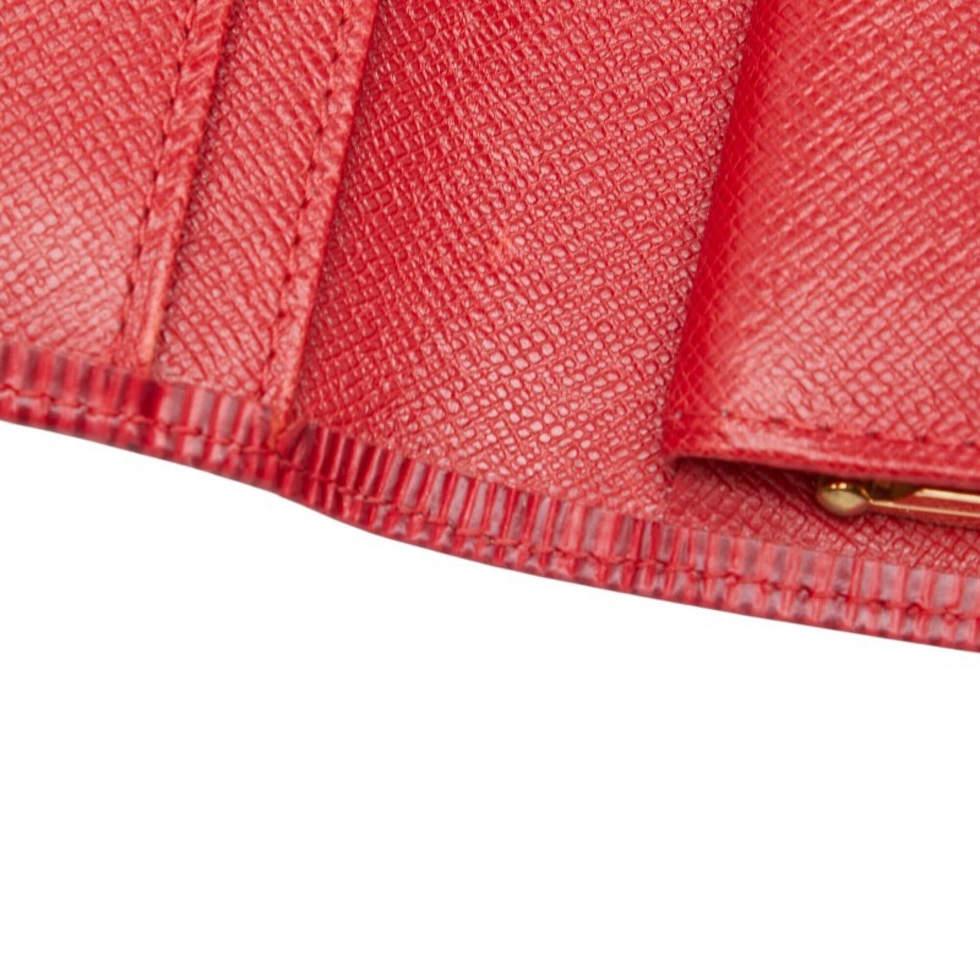 Louis Vuitton Castilian Red Leather Long Wallet (Bi-Fold) (Pre-Owned)