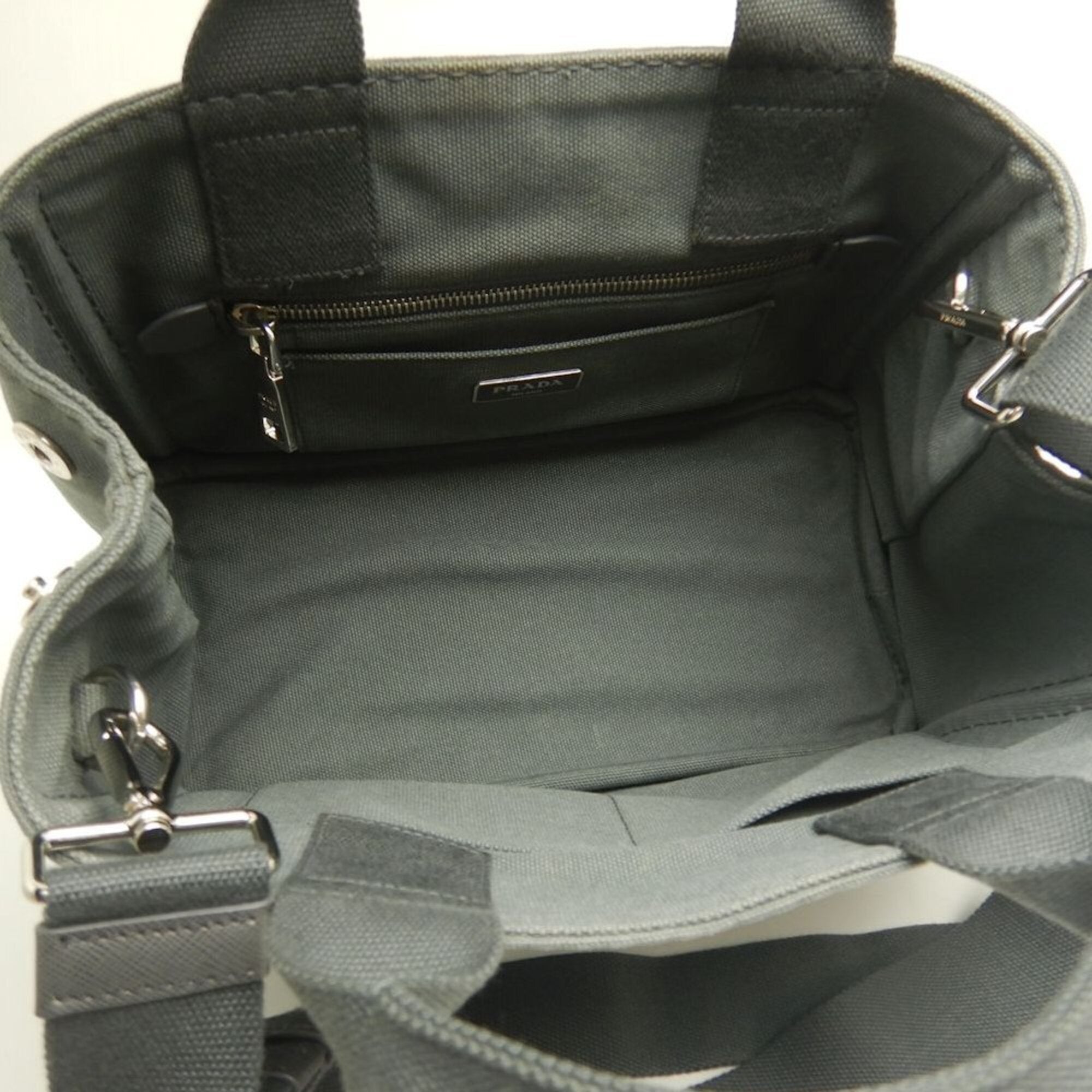 Prada Canapa Ardesia Canvas Tote Bag (Pre-Owned)