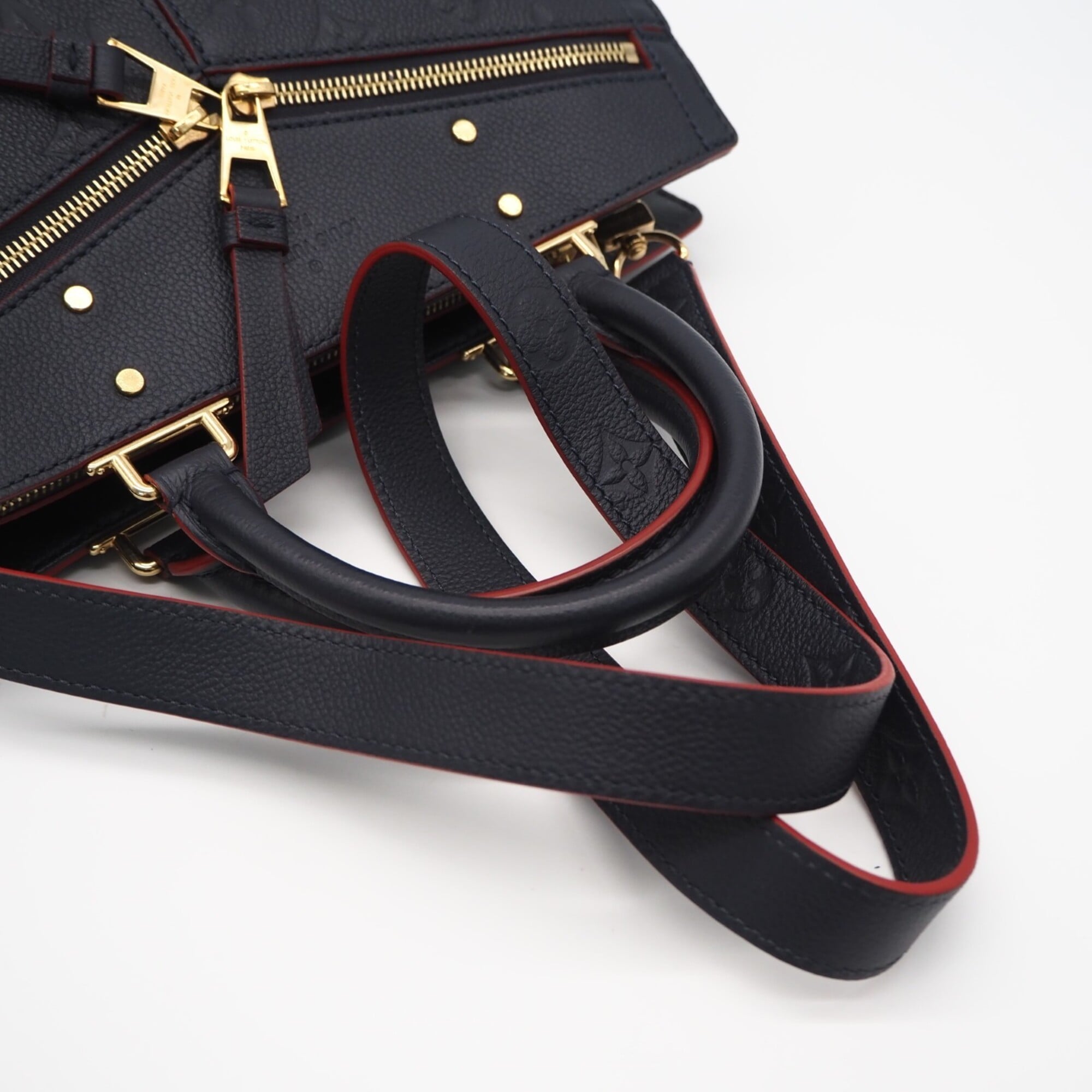 Louis Vuitton Monogram Empreinte Marine Rouge Monogram Navy Red Color Monogram Empreinte Handbag (Pre-Owned)