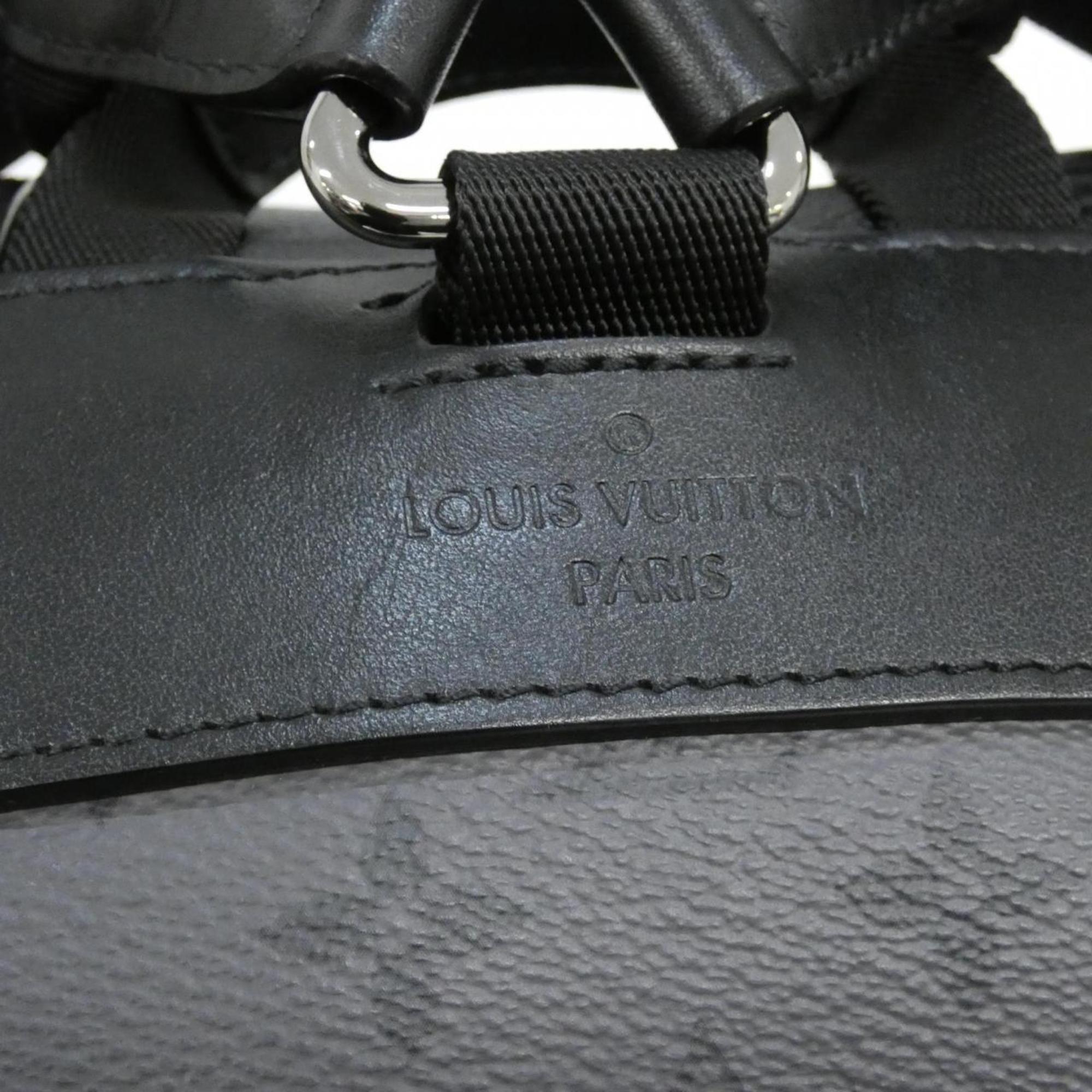 Louis Vuitton Black Coated Canvas Backpack (Pre-Owned)