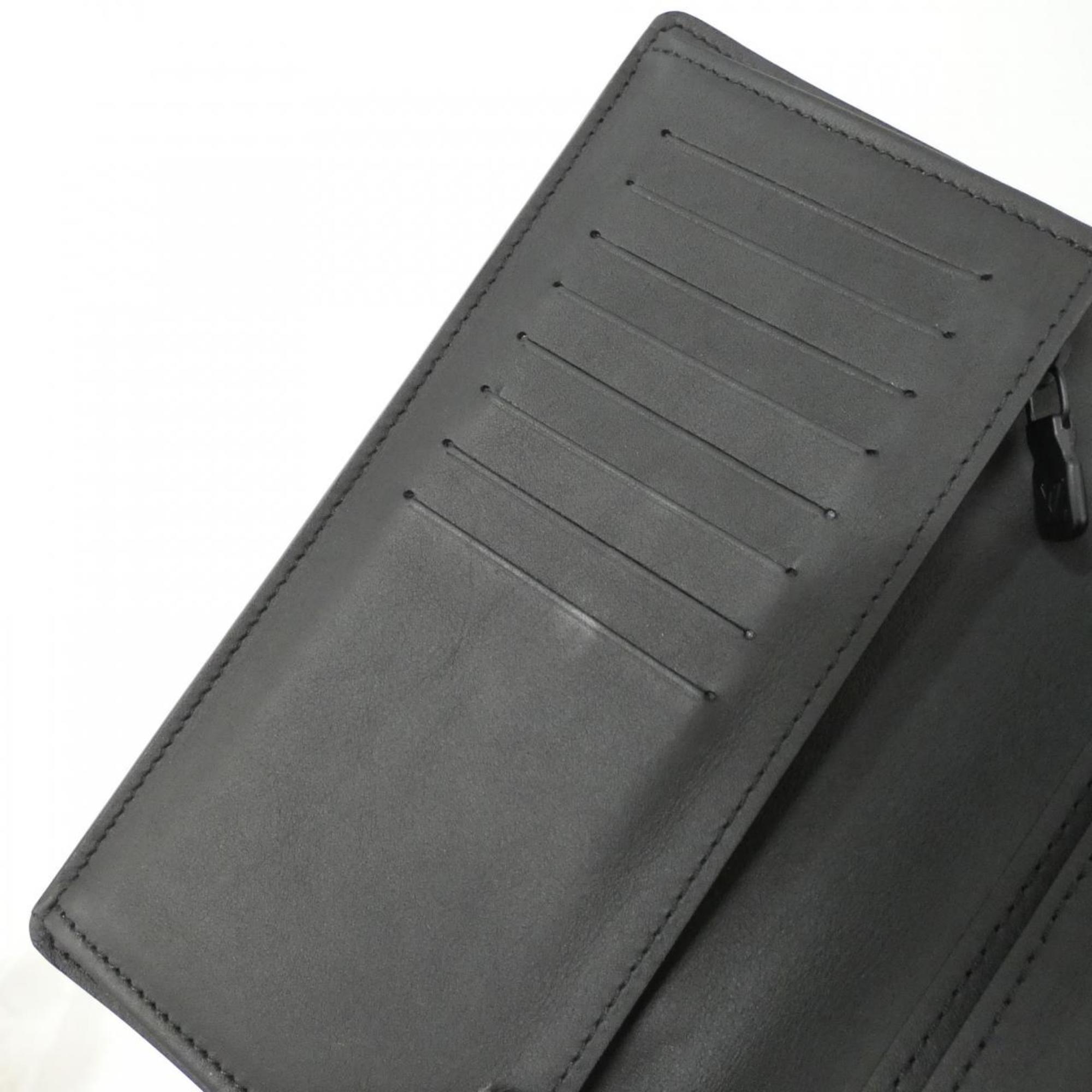 Louis Vuitton Black Leather Long Wallet (Bi-Fold) (Pre-Owned)