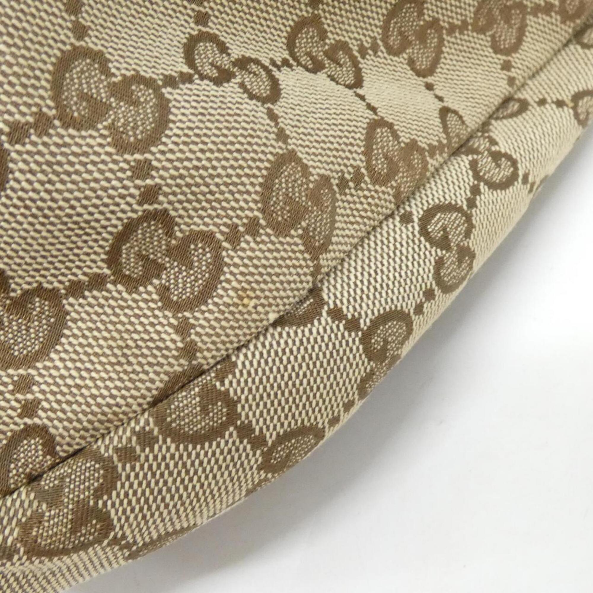 Gucci Beige Brown Gg Canvas Handbag (Pre-Owned)