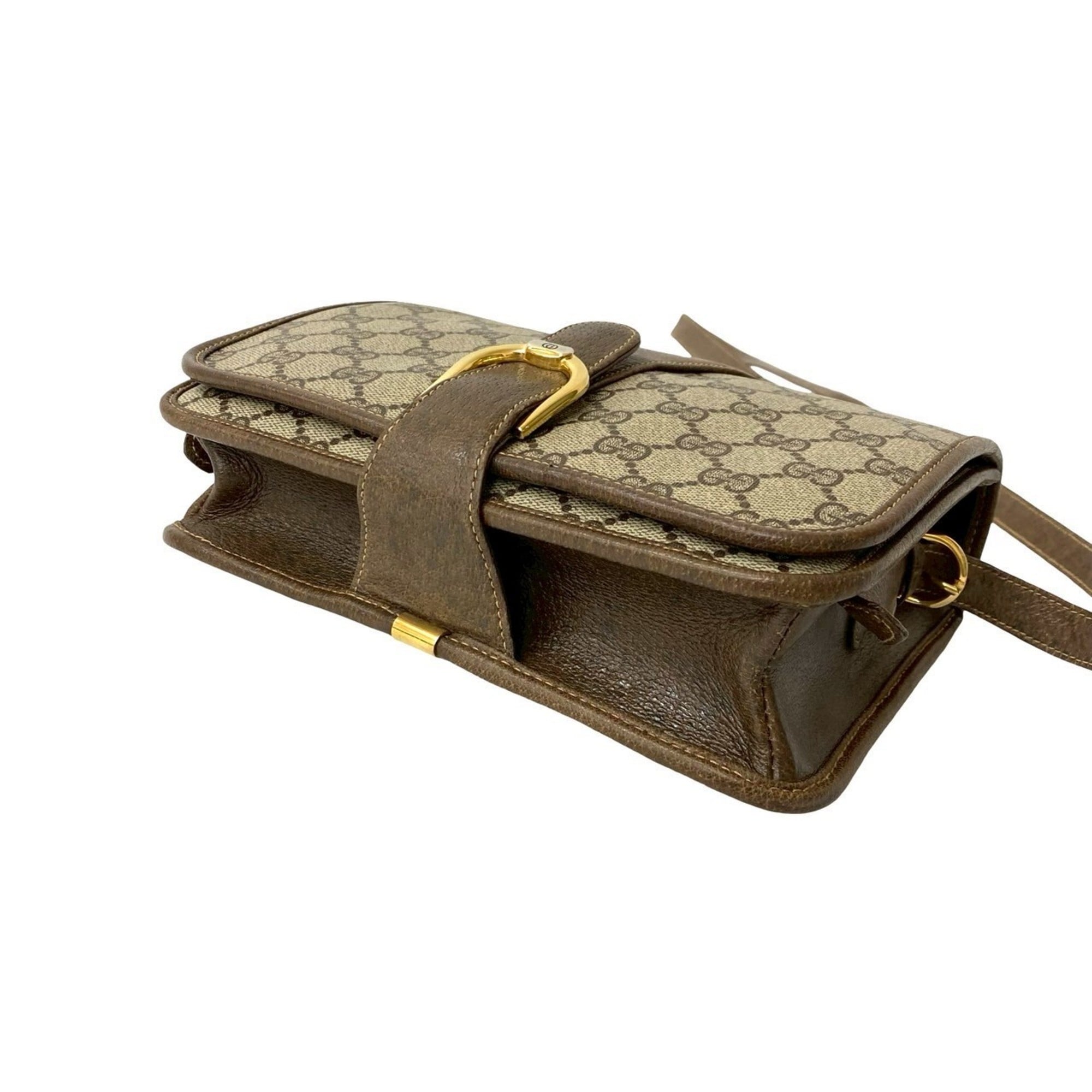 Gucci Brown Leather Pvc Pochette Shoulder Bag (Pre-Owned)