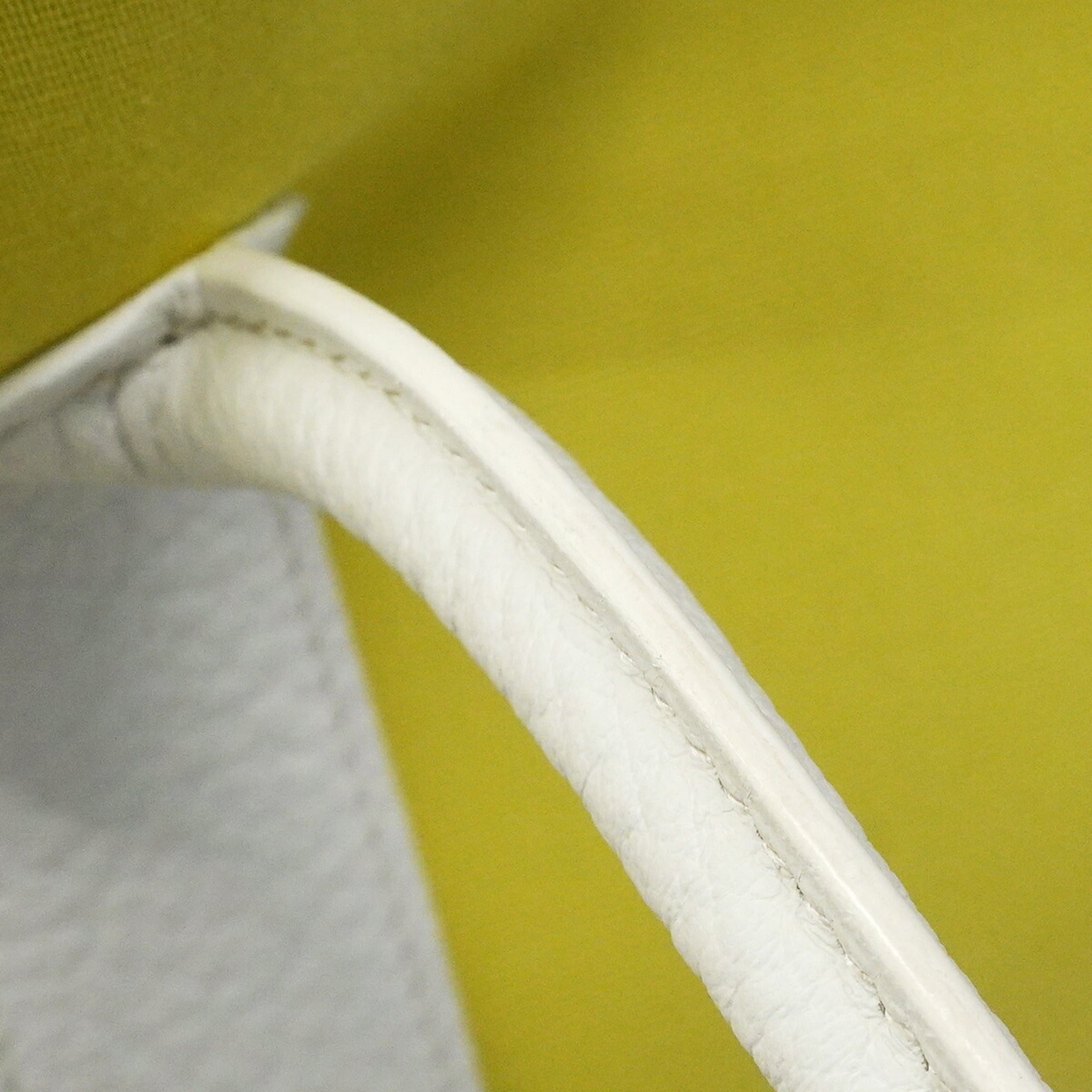 Hermes White Yellow Toile Officier Tote Bag (Pre-Owned)