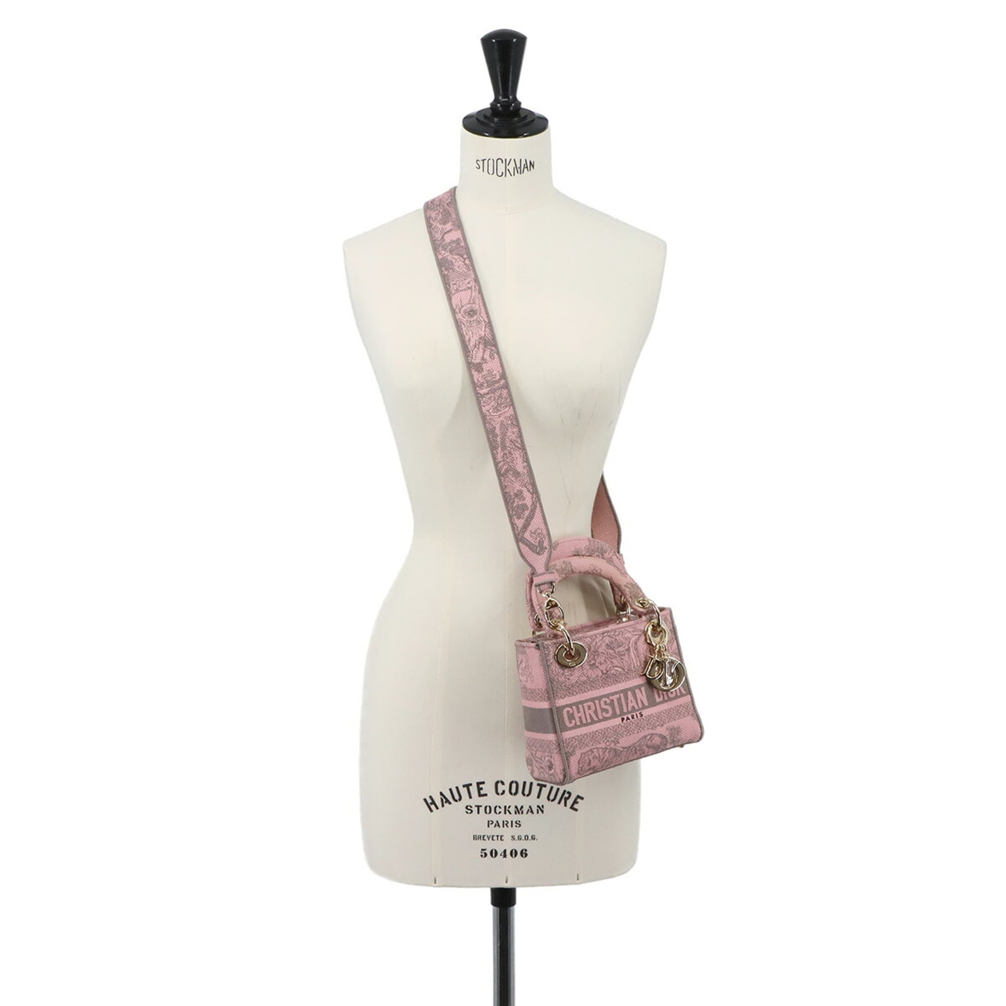 Christian Dior Gray Pink Canvas Handbag (Pre-Owned)