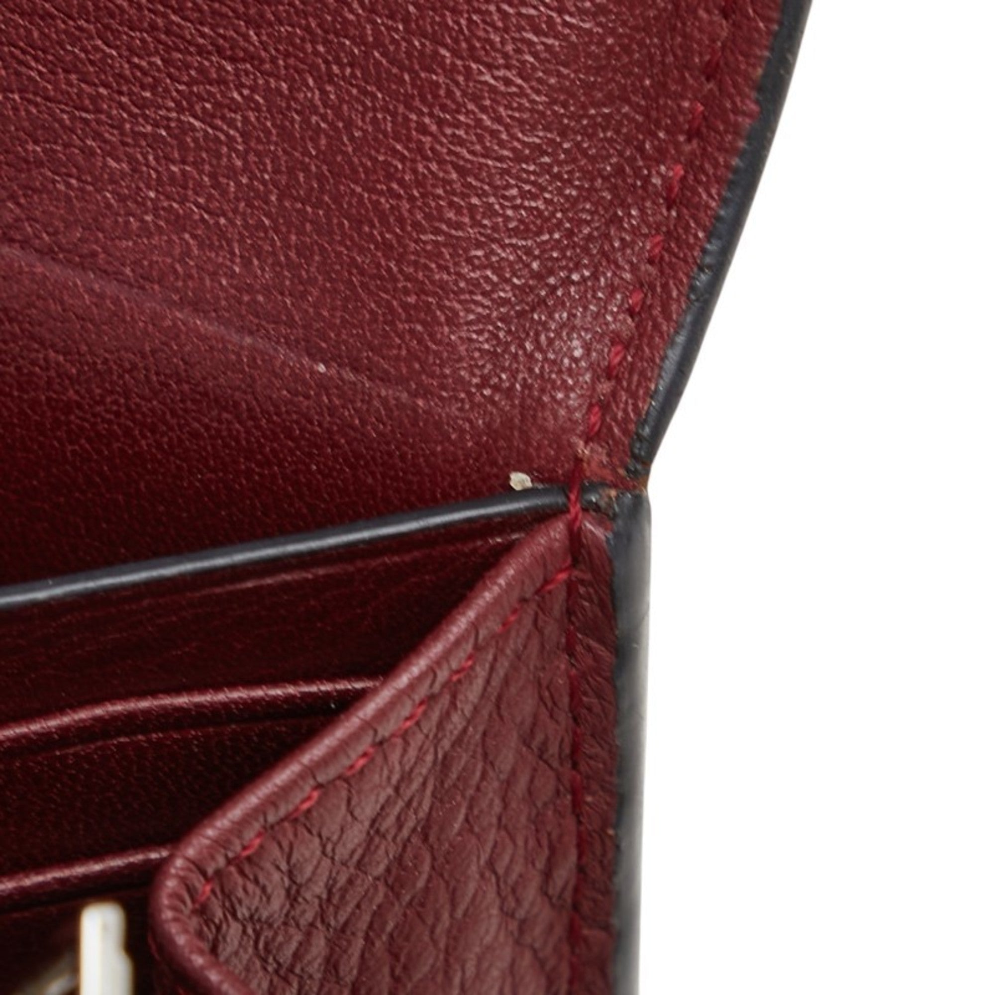 Loewe Red Color White Leather Coin Purse/Coin Case (Pre-Owned)