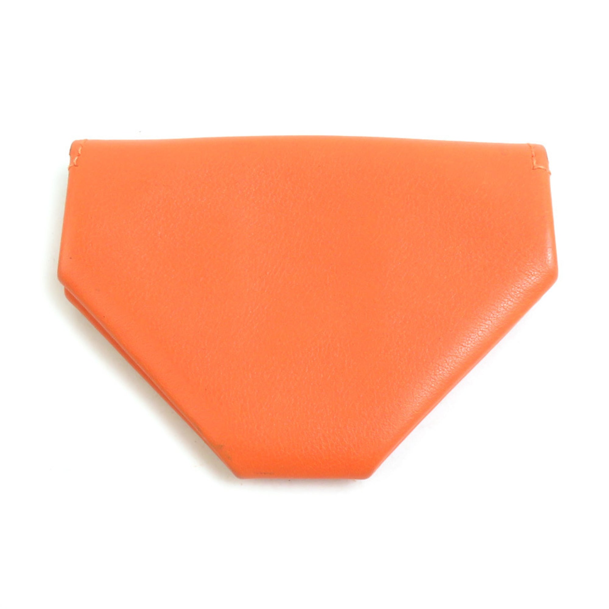 Hermes Orange Leather Coin Purse/Coin Case (Pre-Owned)