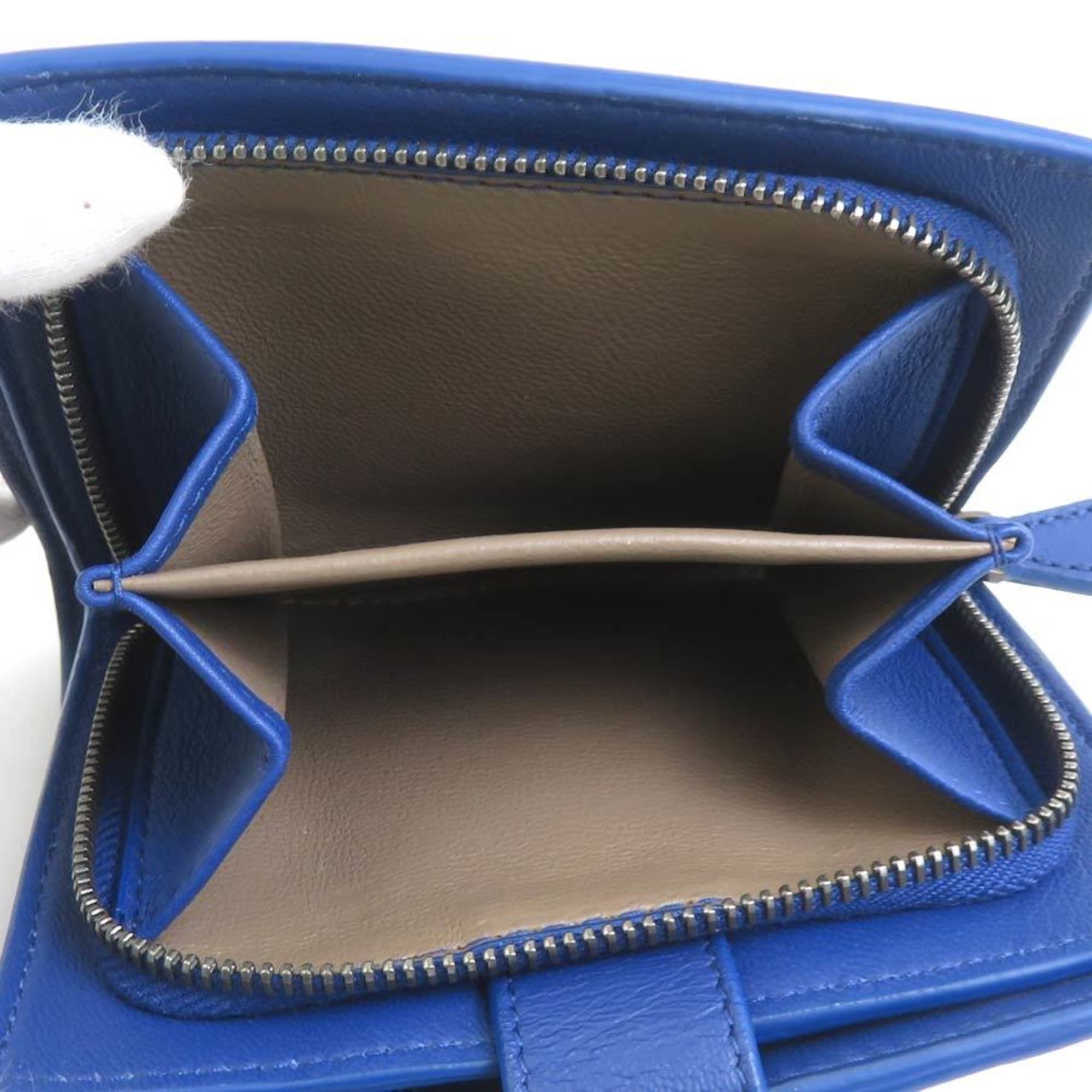 Bottega Veneta Blue Leather Wallet (Bi-Fold) (Pre-Owned)