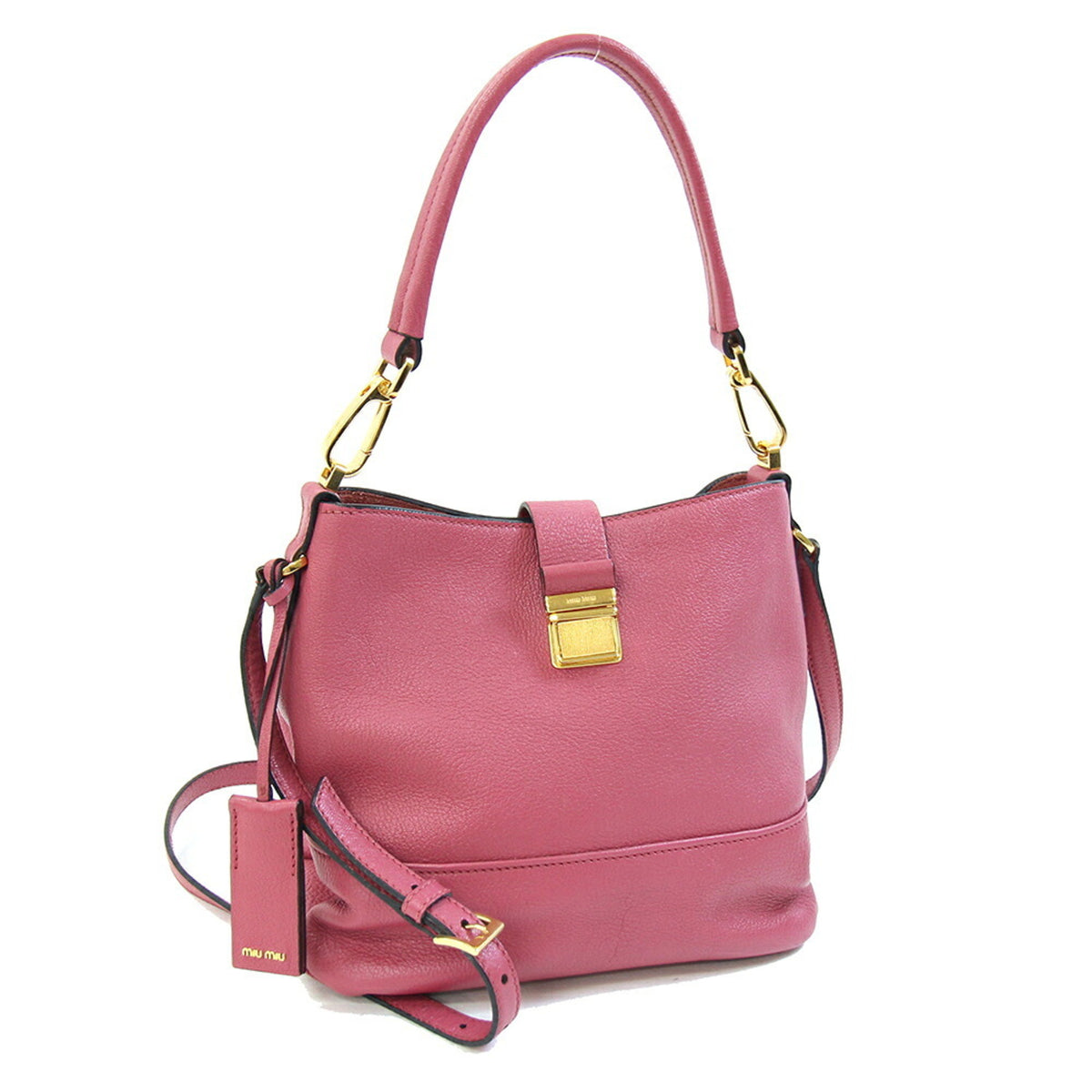 Miu Miu Pink Leather Handbag Shoulder Bag (Pre-Owned)