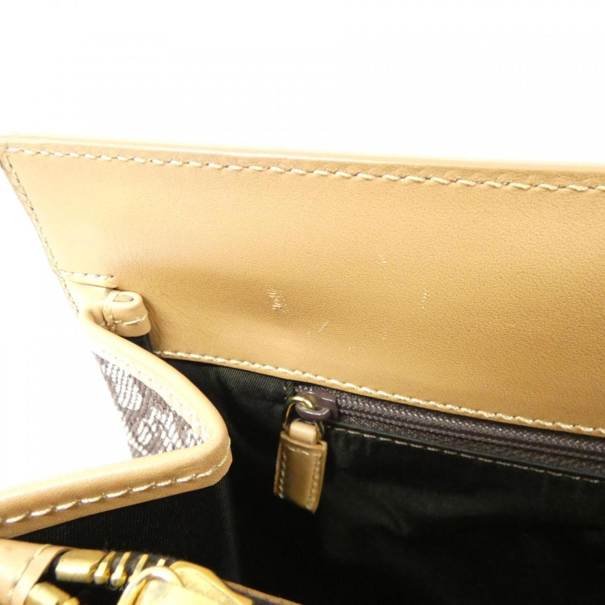 Christian Dior Brown Canvas Handbag (Pre-Owned)