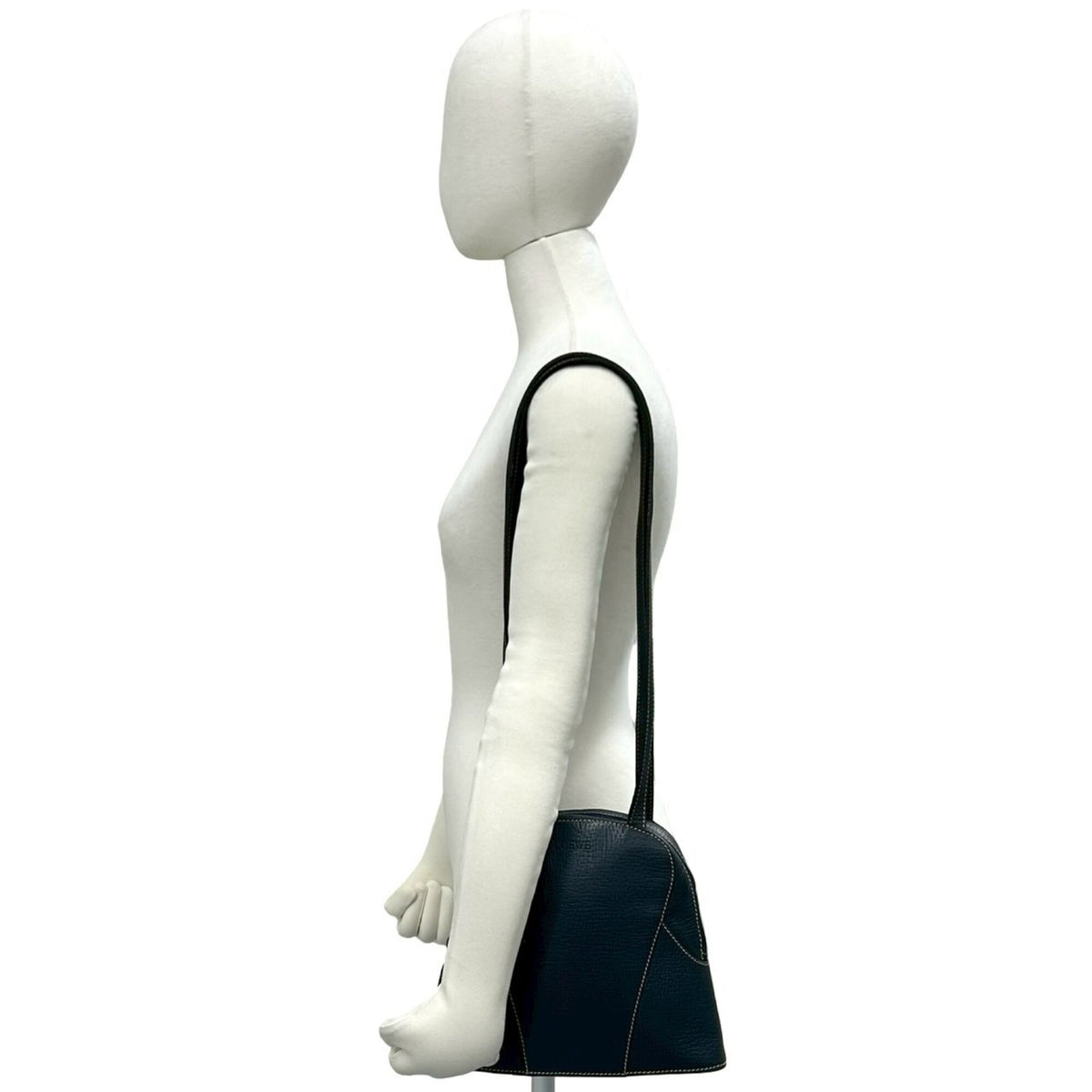 Loewe Navy Leather Handbag Shoulder Bag Tote Bag (Pre-Owned)
