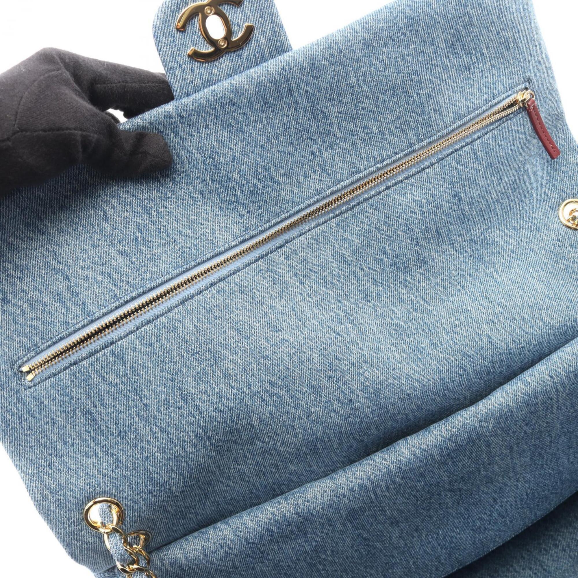 Chanel Blue Denim Handbag Shoulder Bag (Pre-Owned)