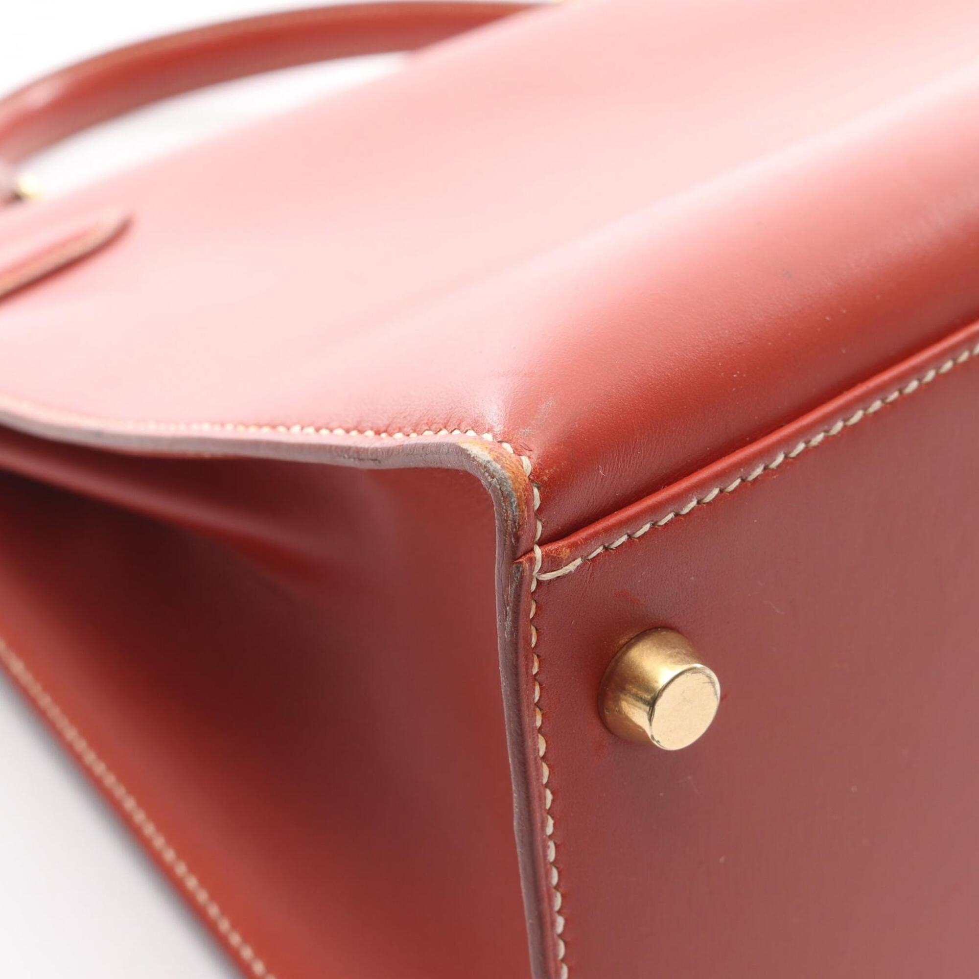 Hermes Brown Box Calf Leather Handbag (Pre-Owned)