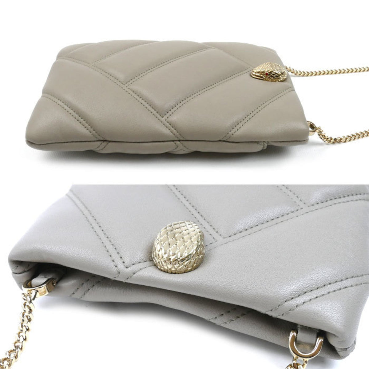Bvlgari Gray Leather Shoulder Bag (Pre-Owned)