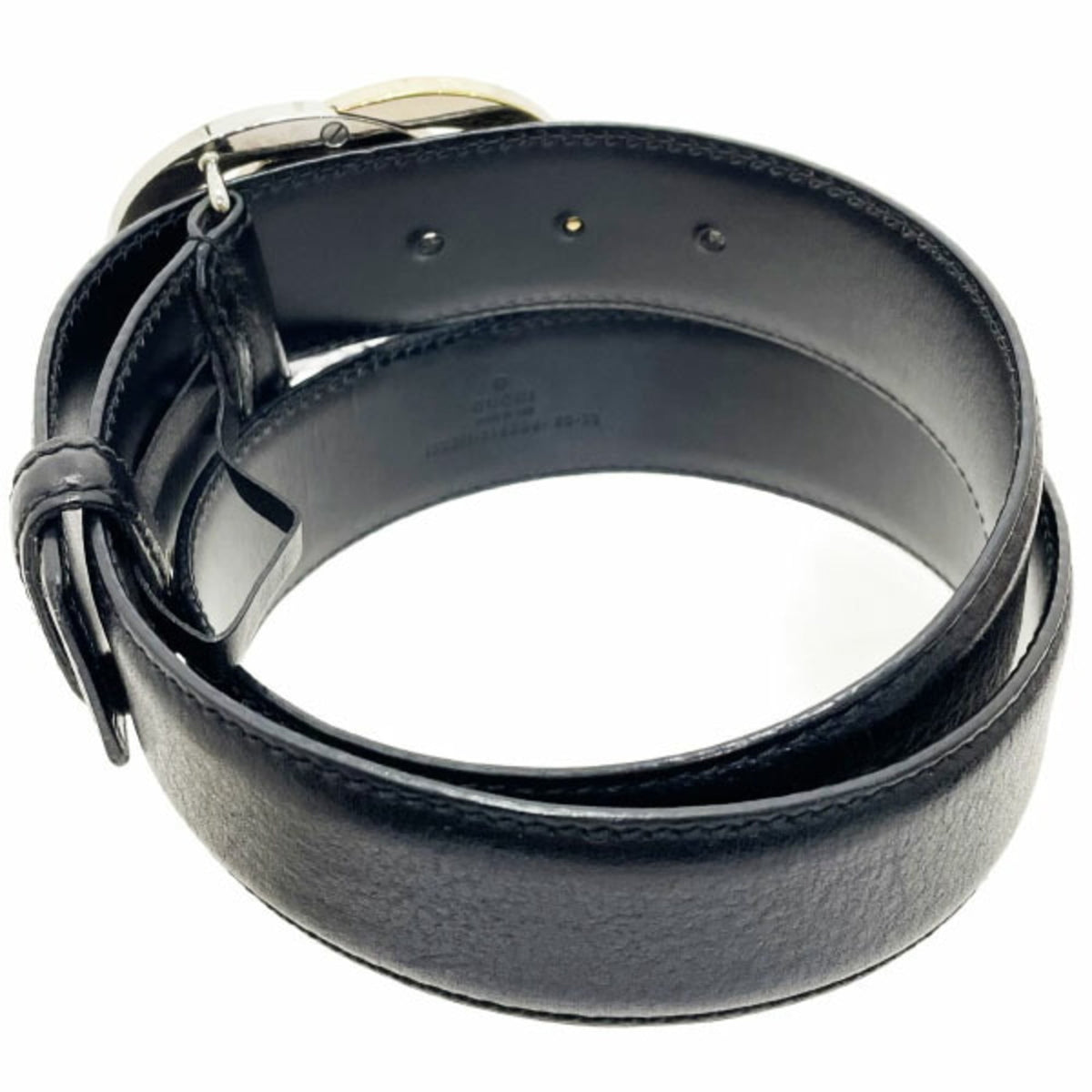 Gucci Black Gold Silver Standard Belt (Pre-Owned)