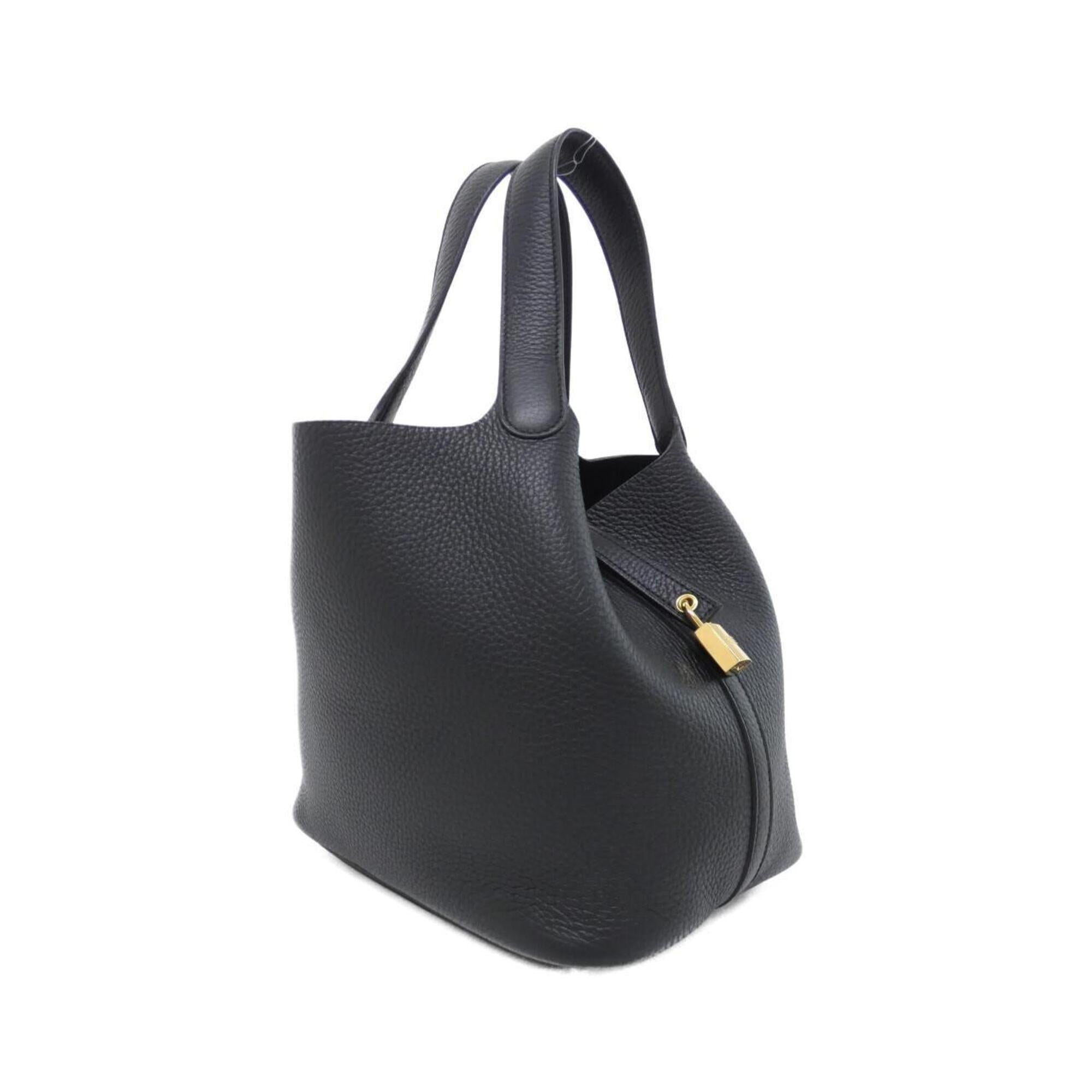 Hermes Black Taurillon Clemence Leather Handbag (Pre-Owned)