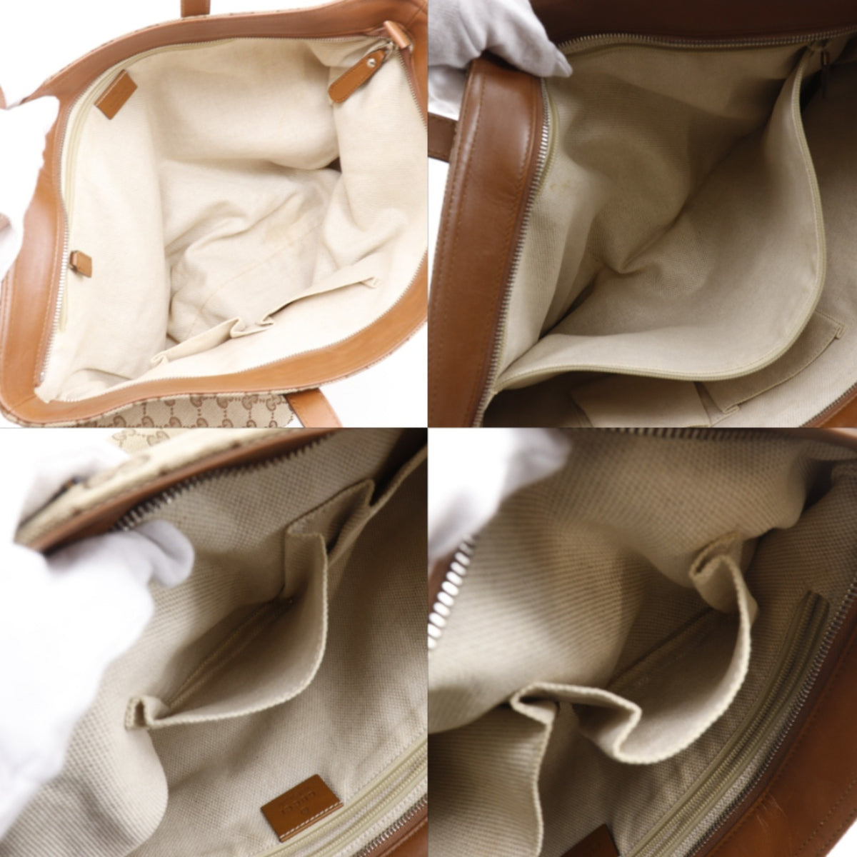 Gucci Sherry Line Brown Gg Canvas Tote Bag (Pre-Owned)