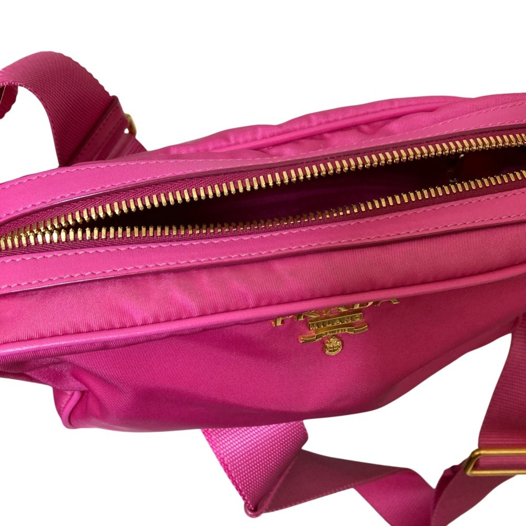 Prada Pink Nylon Canvas Shoulder Bag (Pre-Owned)