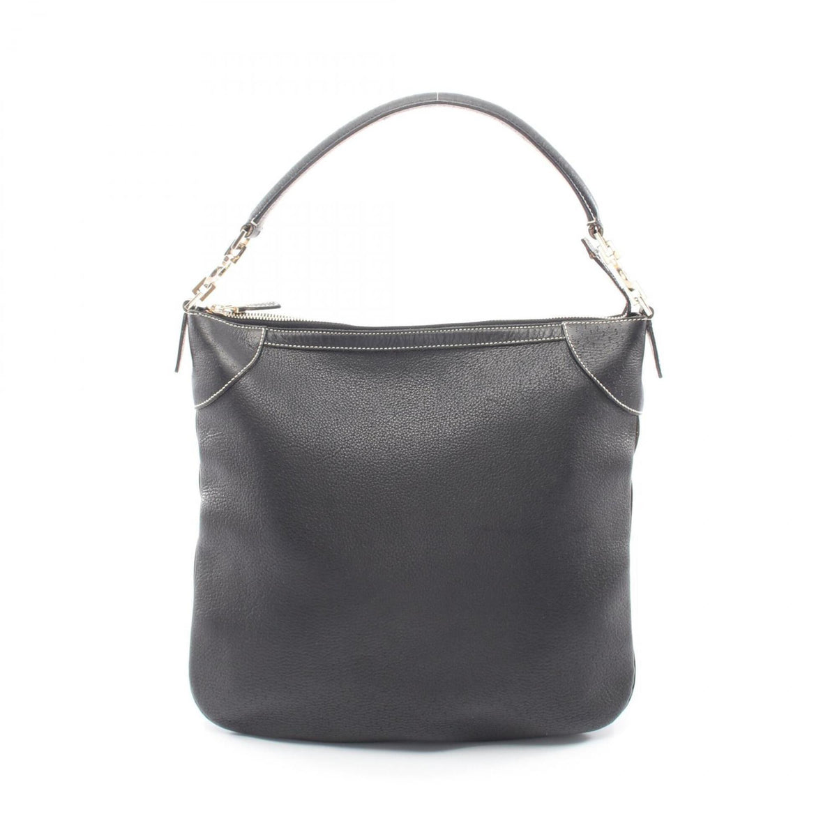 Salvatore Ferragamo Black Leather Handbag Shoulder Bag (Pre-Owned)