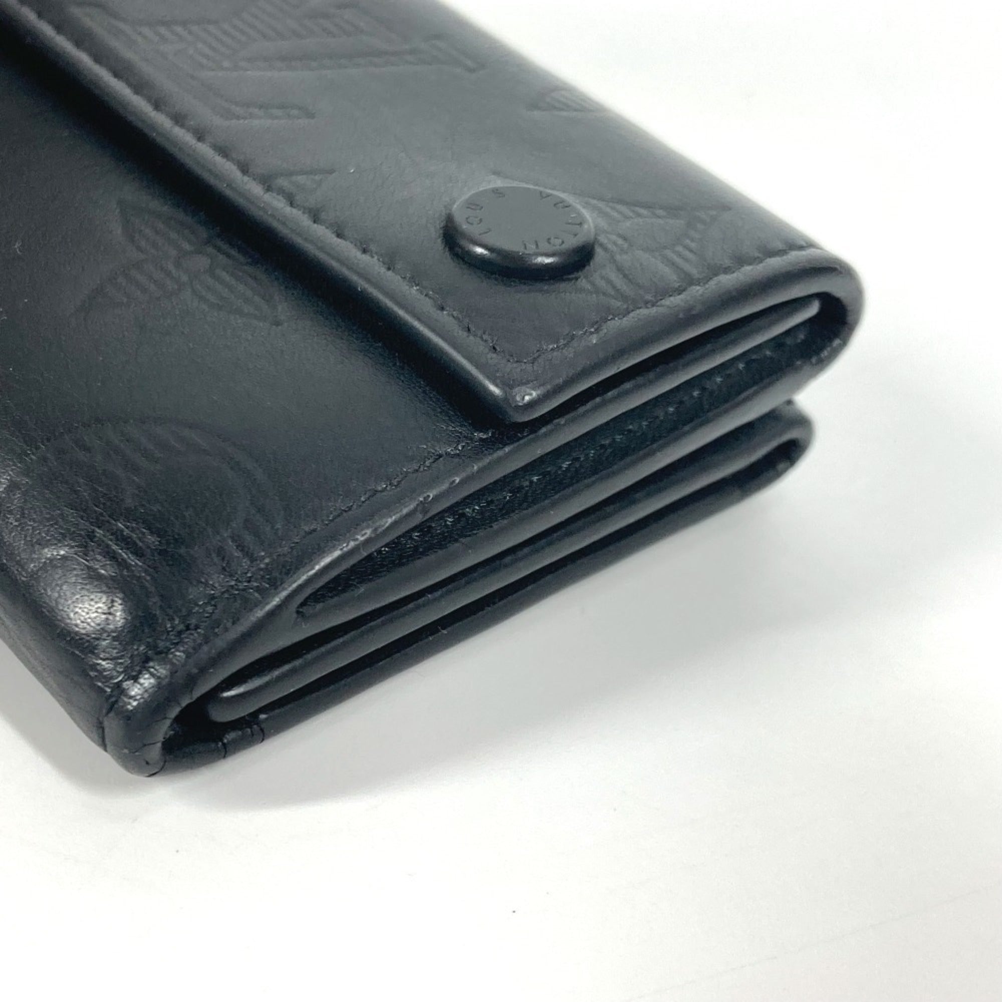 Louis Vuitton Monogram Shadow Black Noir Monogram Shadow Wallet (Tri-Fold) (Pre-Owned)