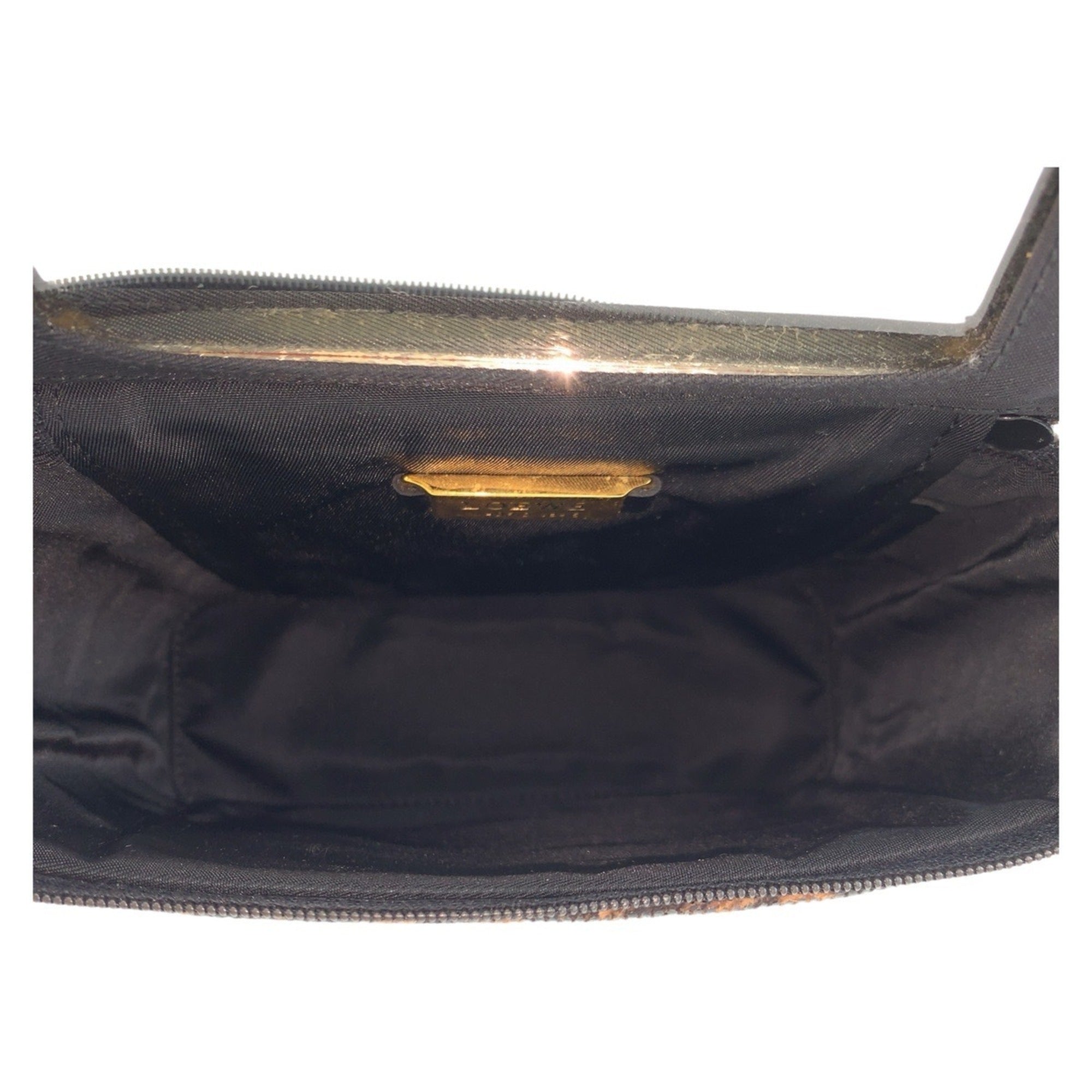 Loewe Black Brown Pvc Leather Handbag Vanity Bag (Pre-Owned)
