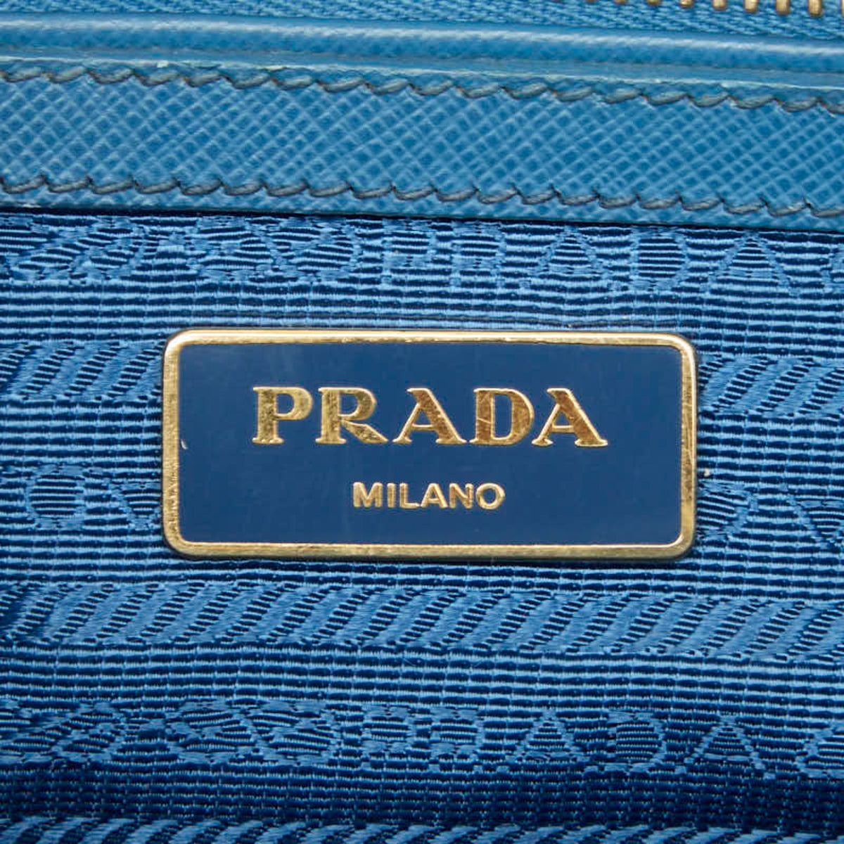 Prada Blue Leather Handbag Shoulder Bag (Pre-Owned)