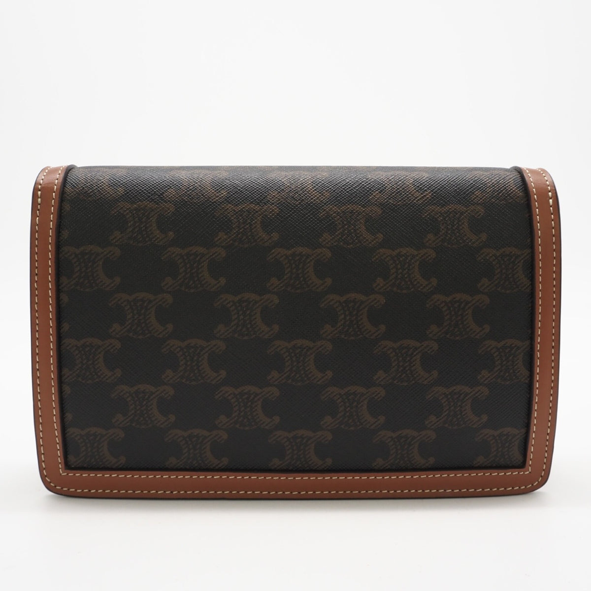 Celine Beige Brown Canvas Shoulder Bag (Pre-Owned)