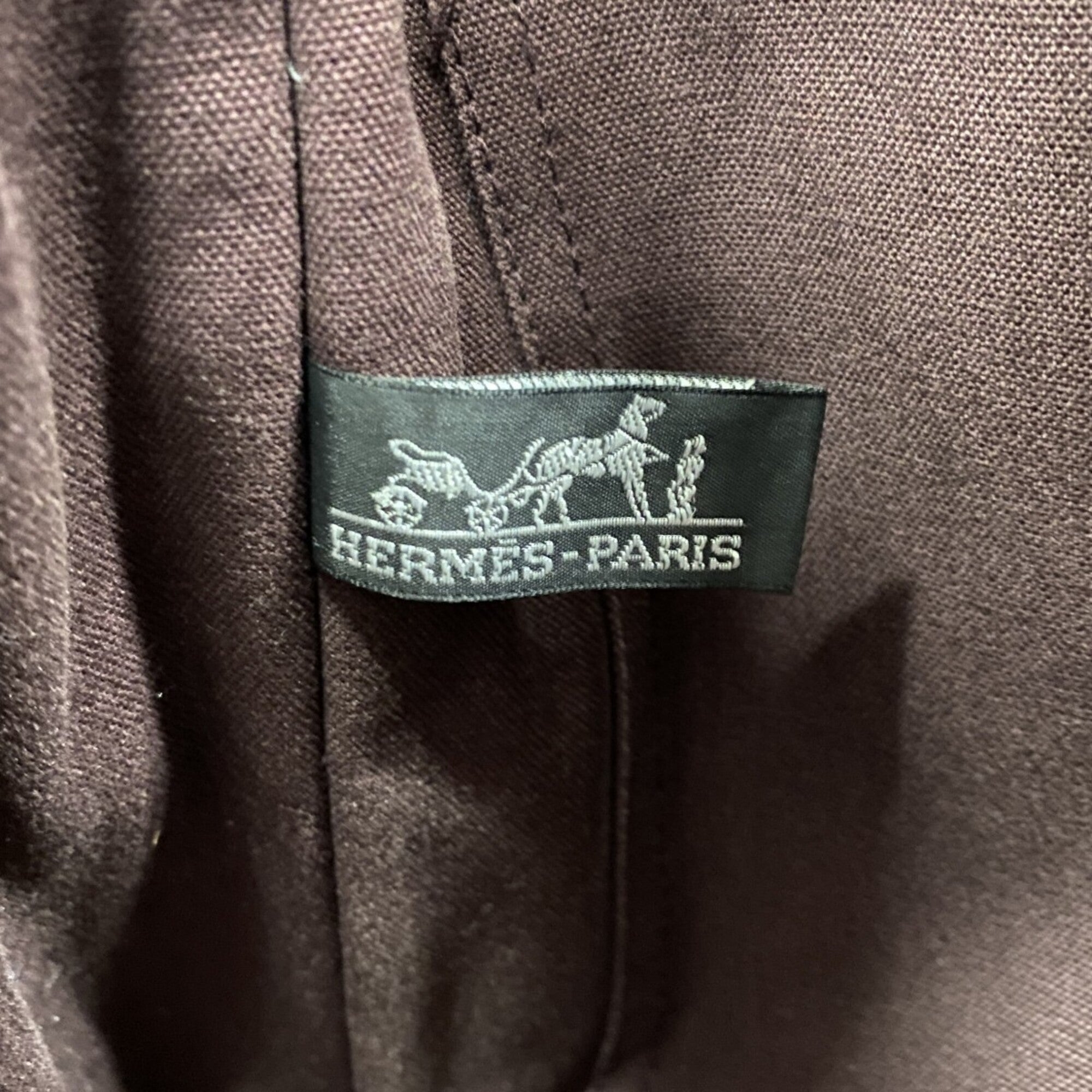 Hermes Bordeaux Canvas Tote Bag (Pre-Owned)