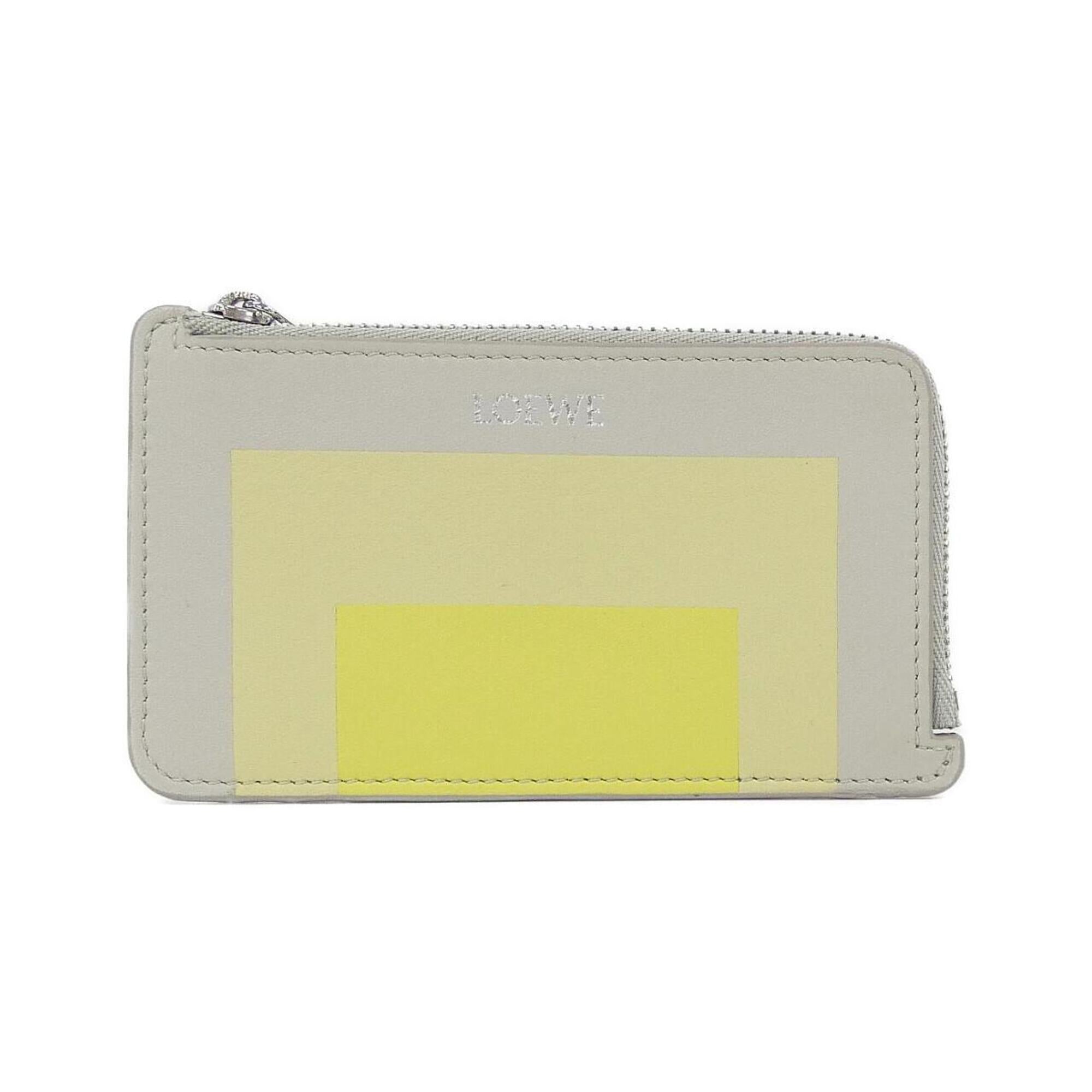 Loewe Gray Yellow Leather Coin Purse/Coin Case (Pre-Owned)