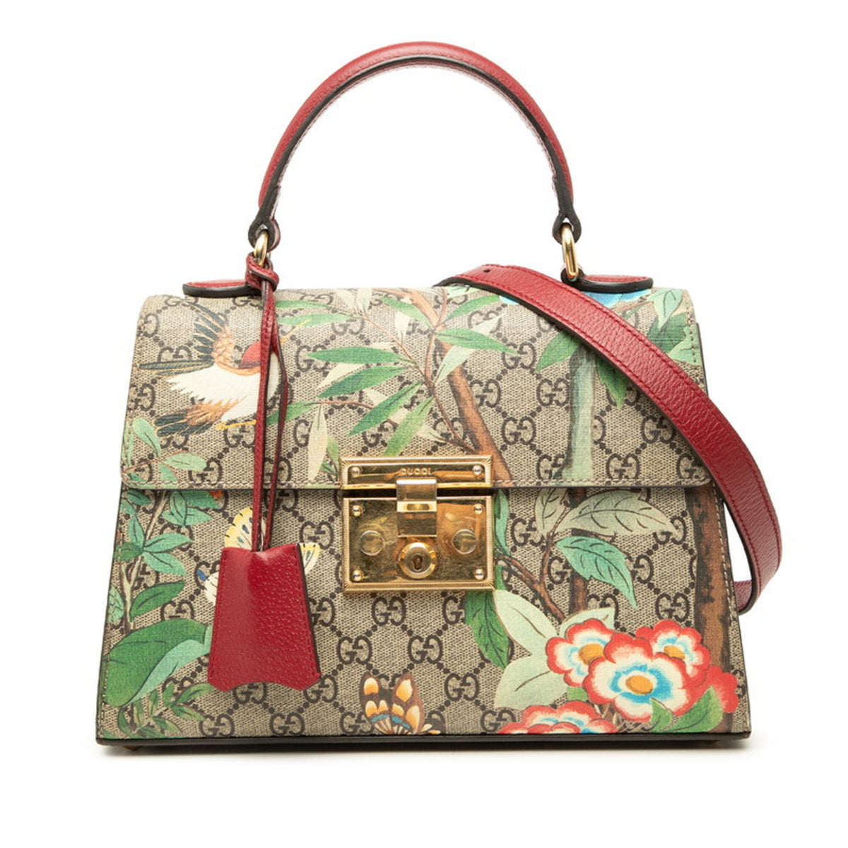 Gucci Beige Multi-Color Gg Supreme Leather Handbag Shoulder Bag (Pre-Owned)