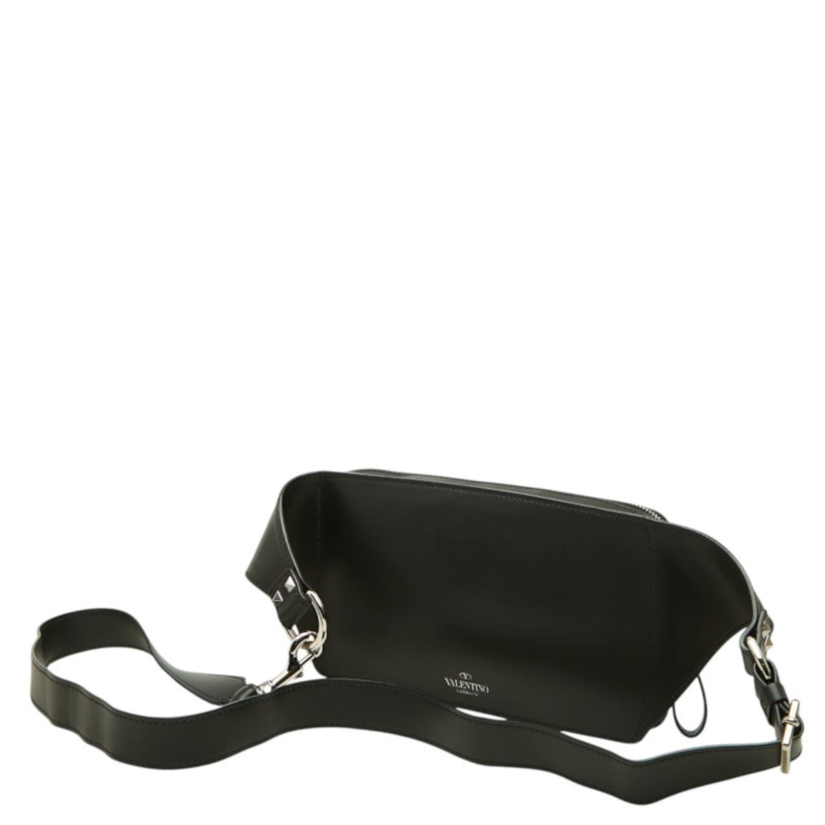 Valentino Black Leather Shoulder Bag Sling Bag (Pre-Owned)