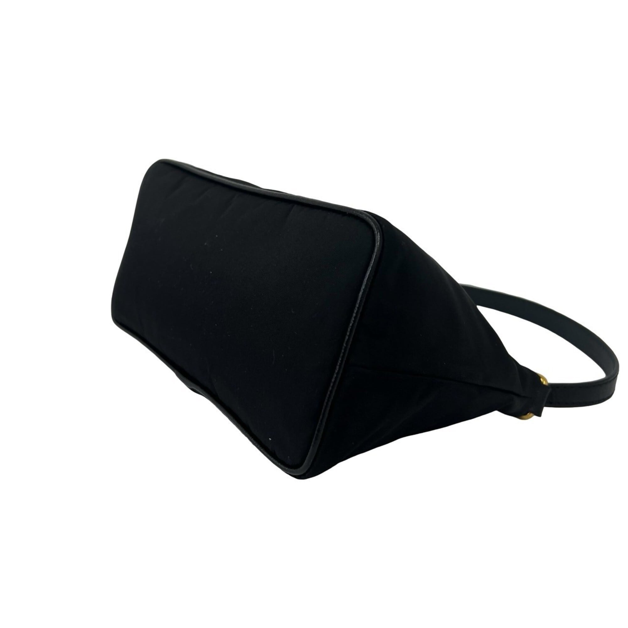 Prada Black Leather Nylon Handbag Pouch (Pre-Owned)