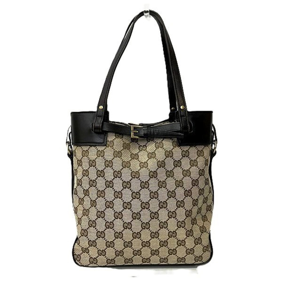 Gucci Beige Brown Gg Canvas Handbag Tote Bag (Pre-Owned)