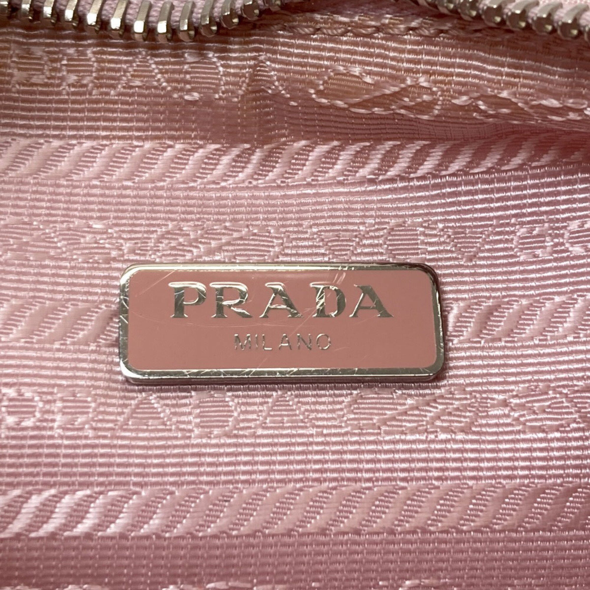 Prada Pink Nylon Pouch Shoulder Bag (Pre-Owned)