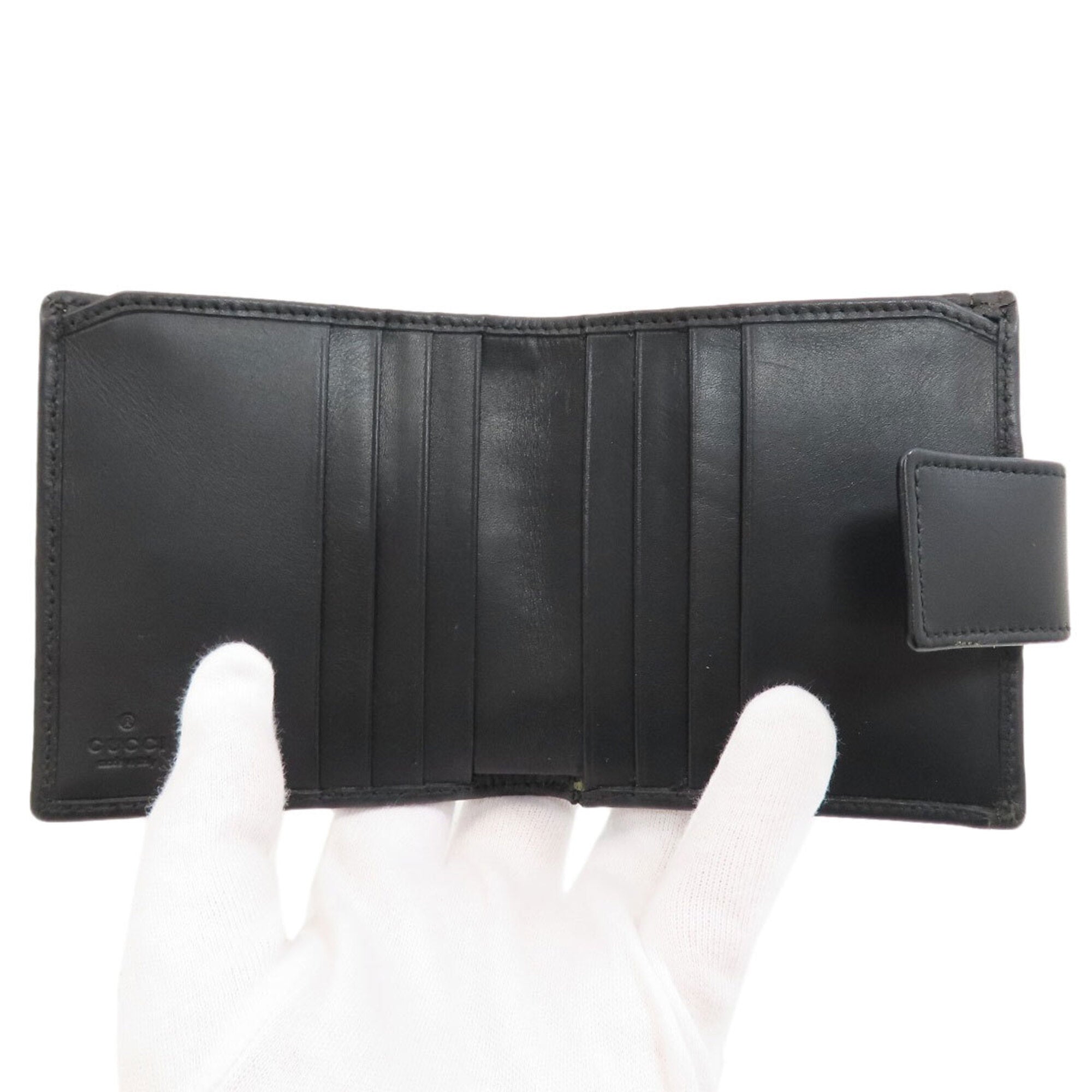 Gucci Black Canvas Leather Wallet (Bi-Fold) (Pre-Owned)