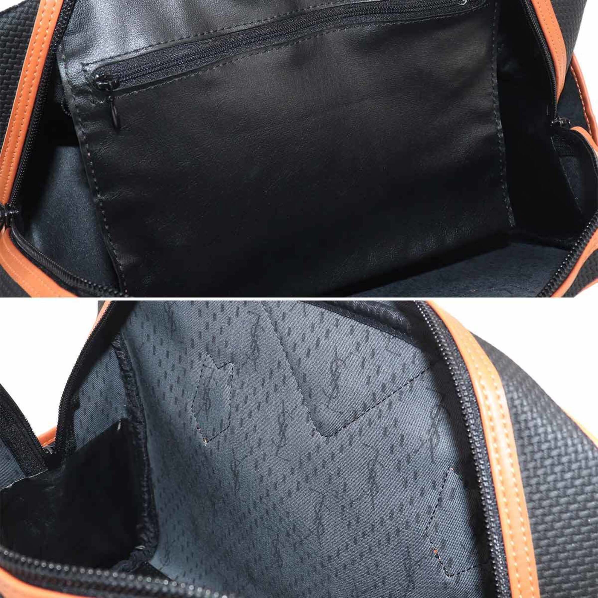 Yves Saint Laurent Black Brown Pvc Leather Handbag (Pre-Owned)