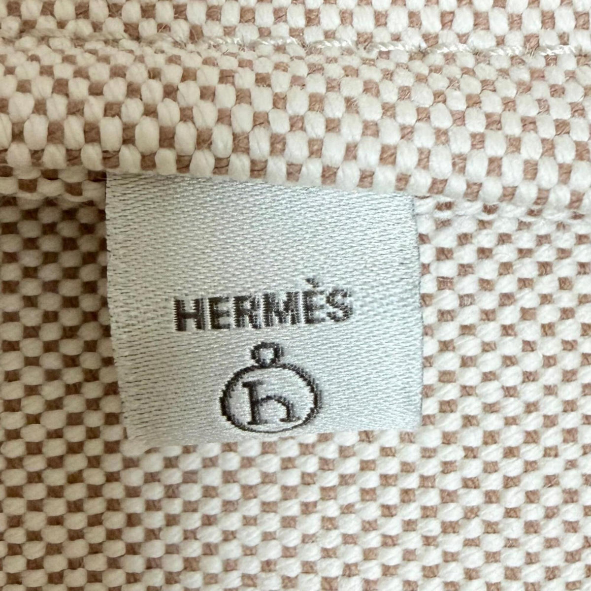 Hermes Natural Canvas Leather Handbag Tote Bag (Pre-Owned)