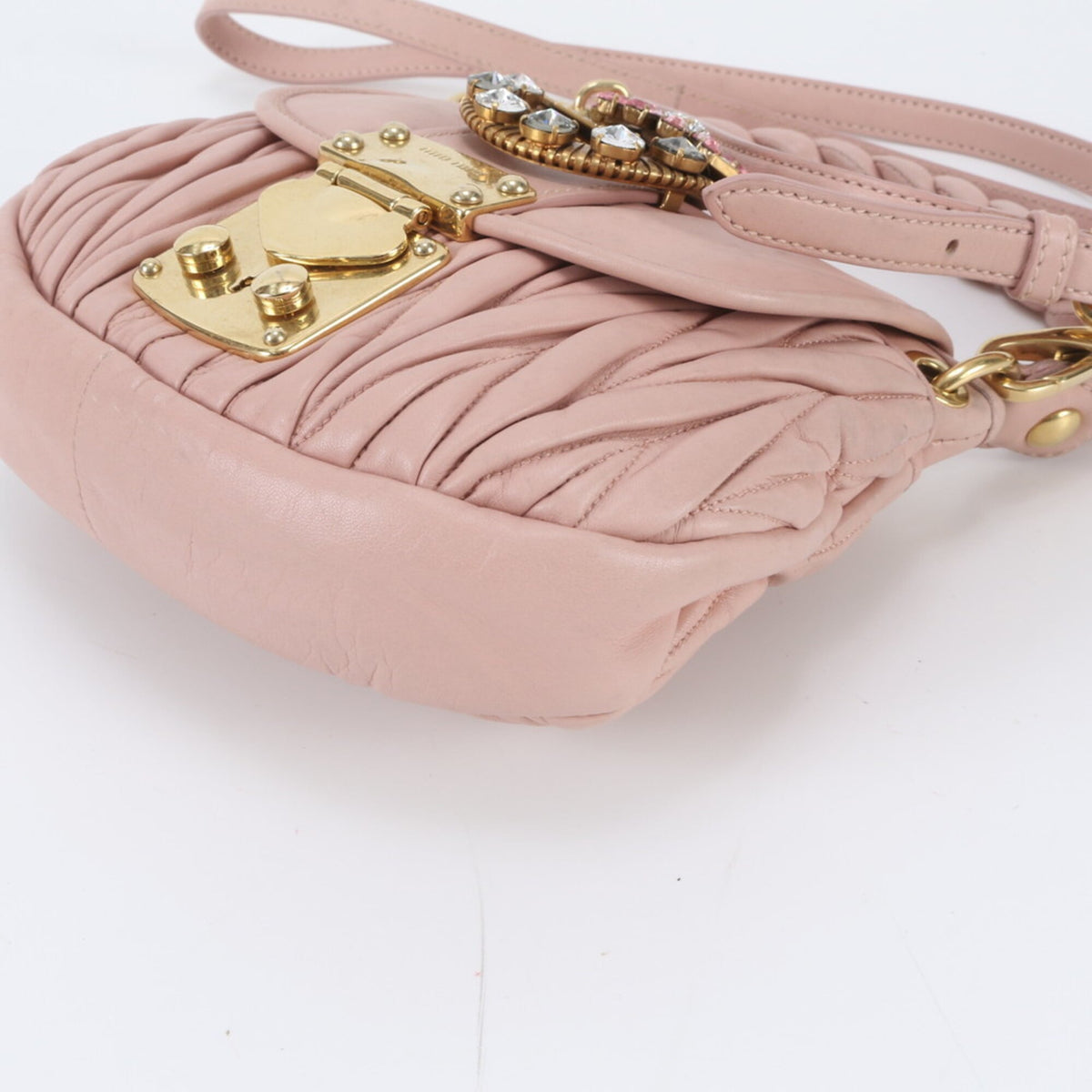 Miu Miu Pink Leather Handbag Shoulder Bag Tote Bag (Pre-Owned)