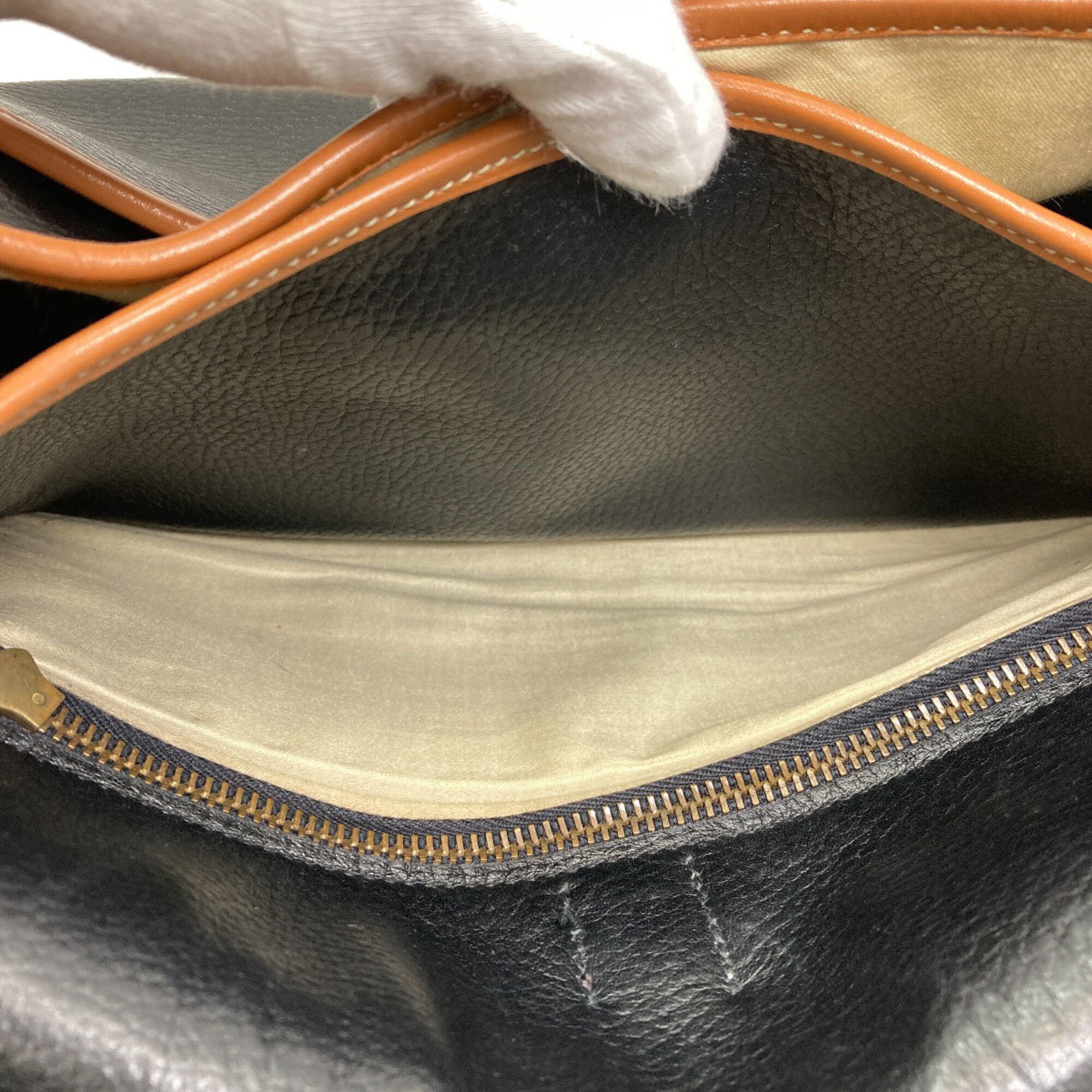 Hermes Black Brown Leather Shoulder Bag (Pre-Owned)