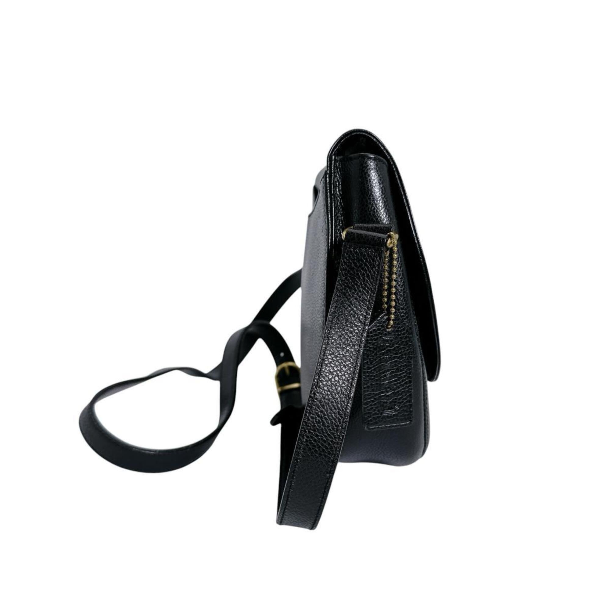 Coach Black Leather Handbag Shoulder Bag (Pre-Owned)
