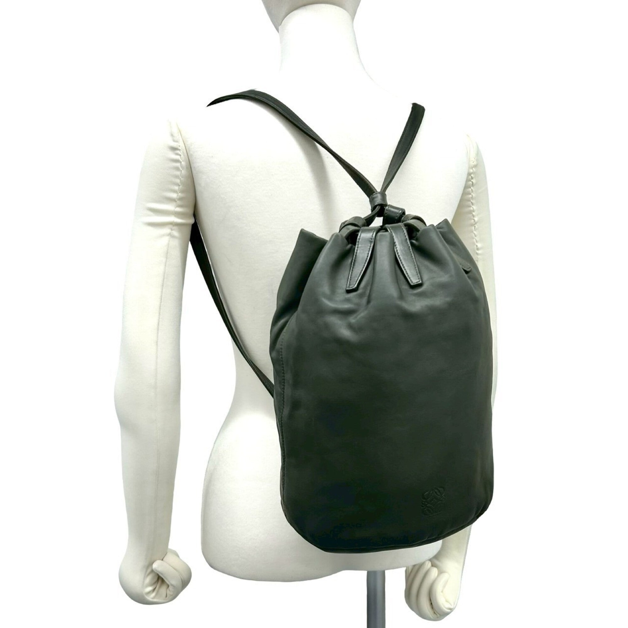 Loewe Green Leather Backpack (Pre-Owned)