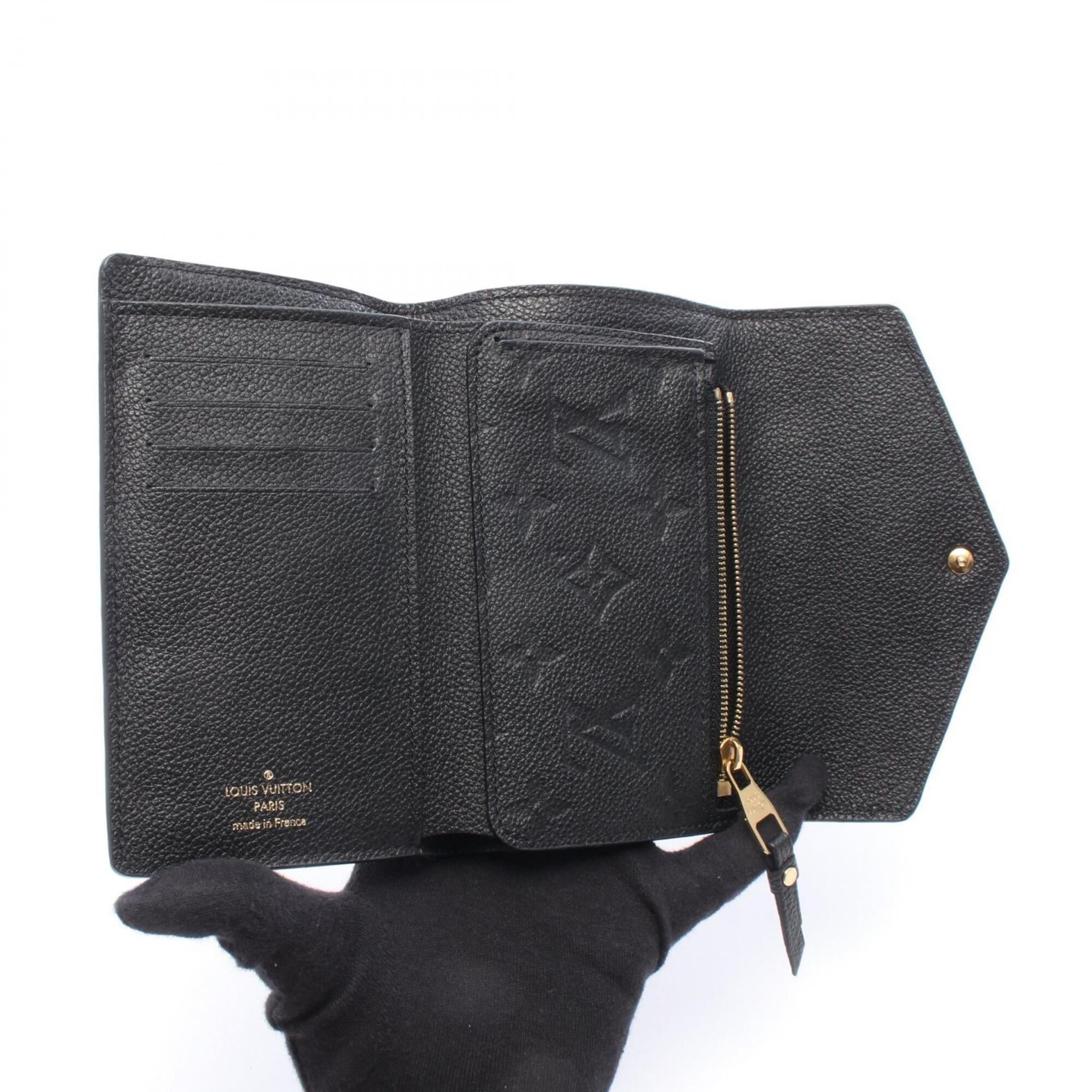 Louis Vuitton Black Noir Monogram Empreinte Leather Wallet (Tri-Fold) (Pre-Owned)